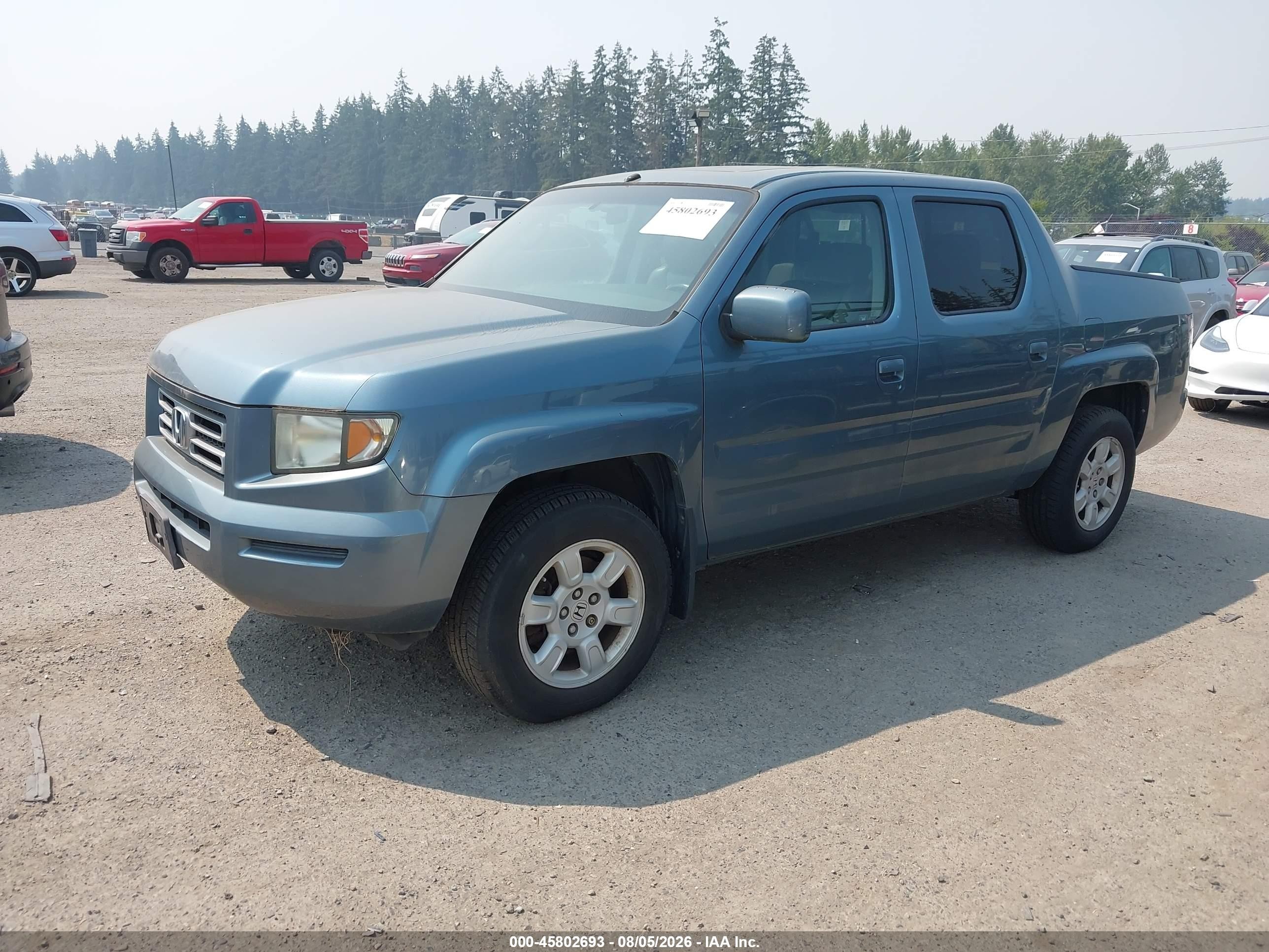 2007 Honda Ridgeline Rtl Teal vin: 2HJYK16557H533405