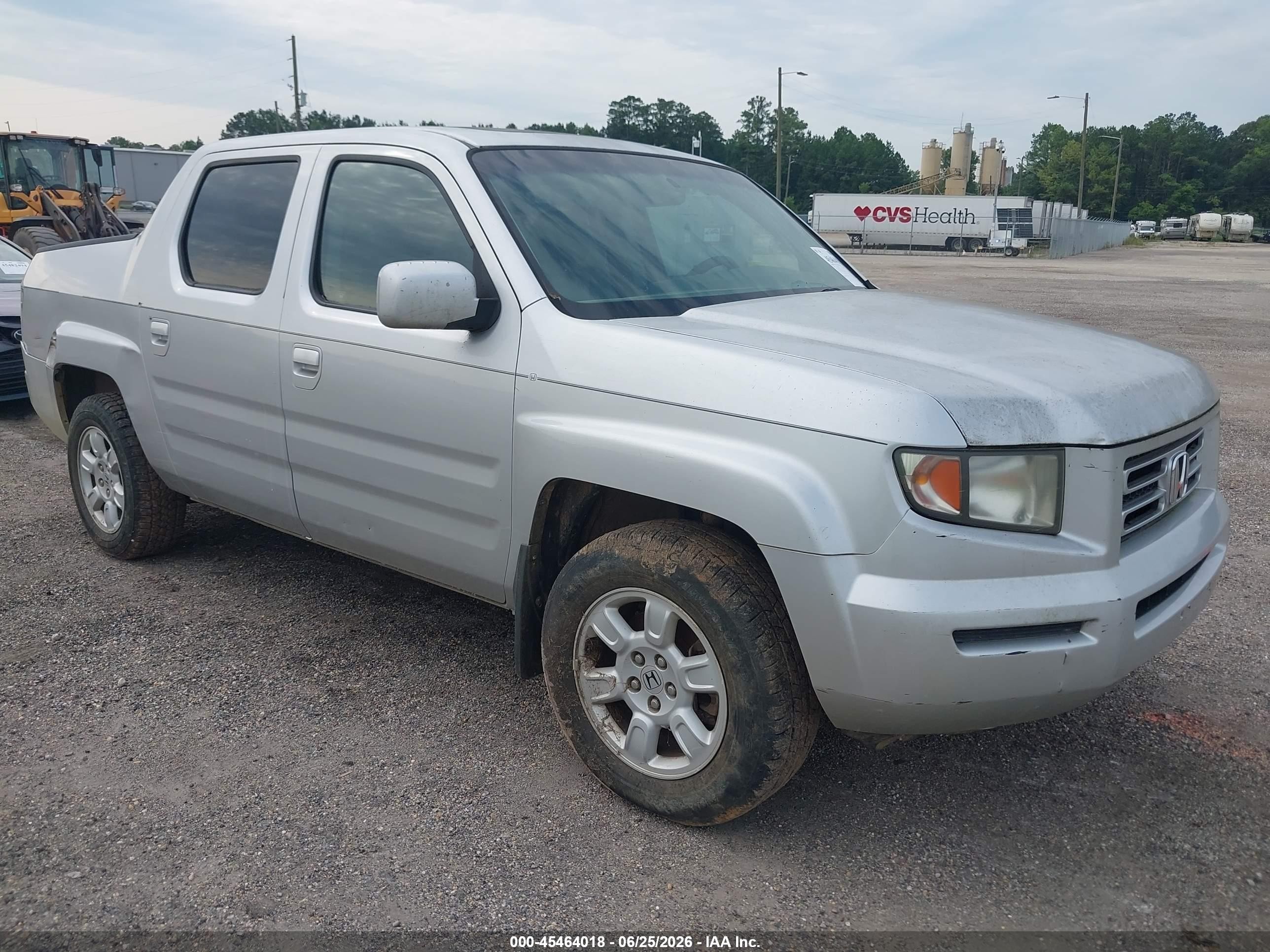 2007 Honda Ridgeline Rtl Silver vin: 2HJYK16557H550074