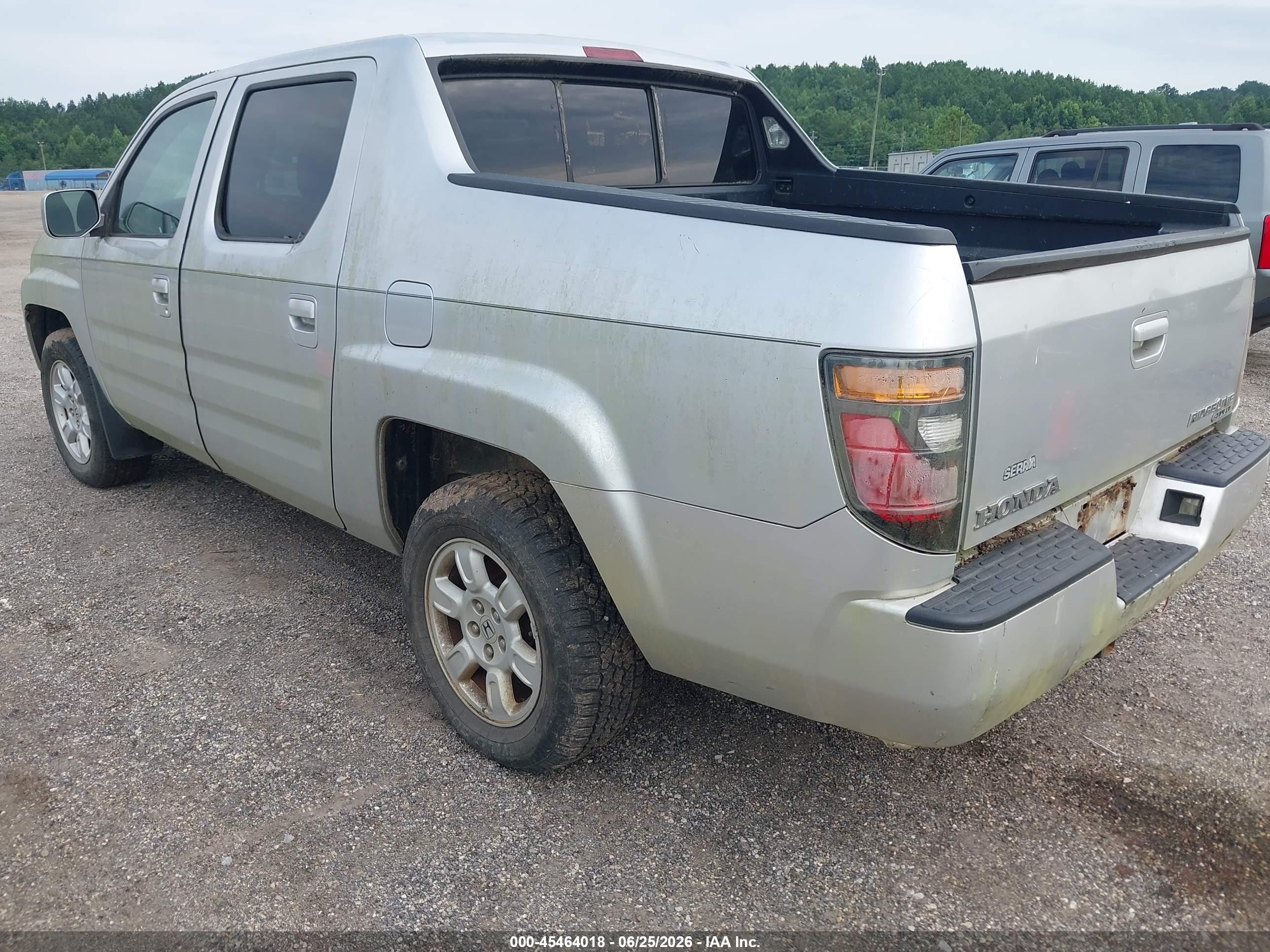 2007 Honda Ridgeline Rtl Silver vin: 2HJYK16557H550074