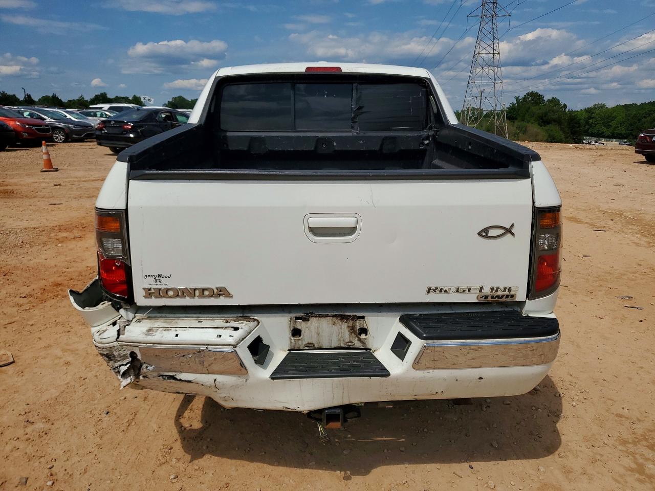 2008 Honda Ridgeline Rtl White vin: 2HJYK16558H528061