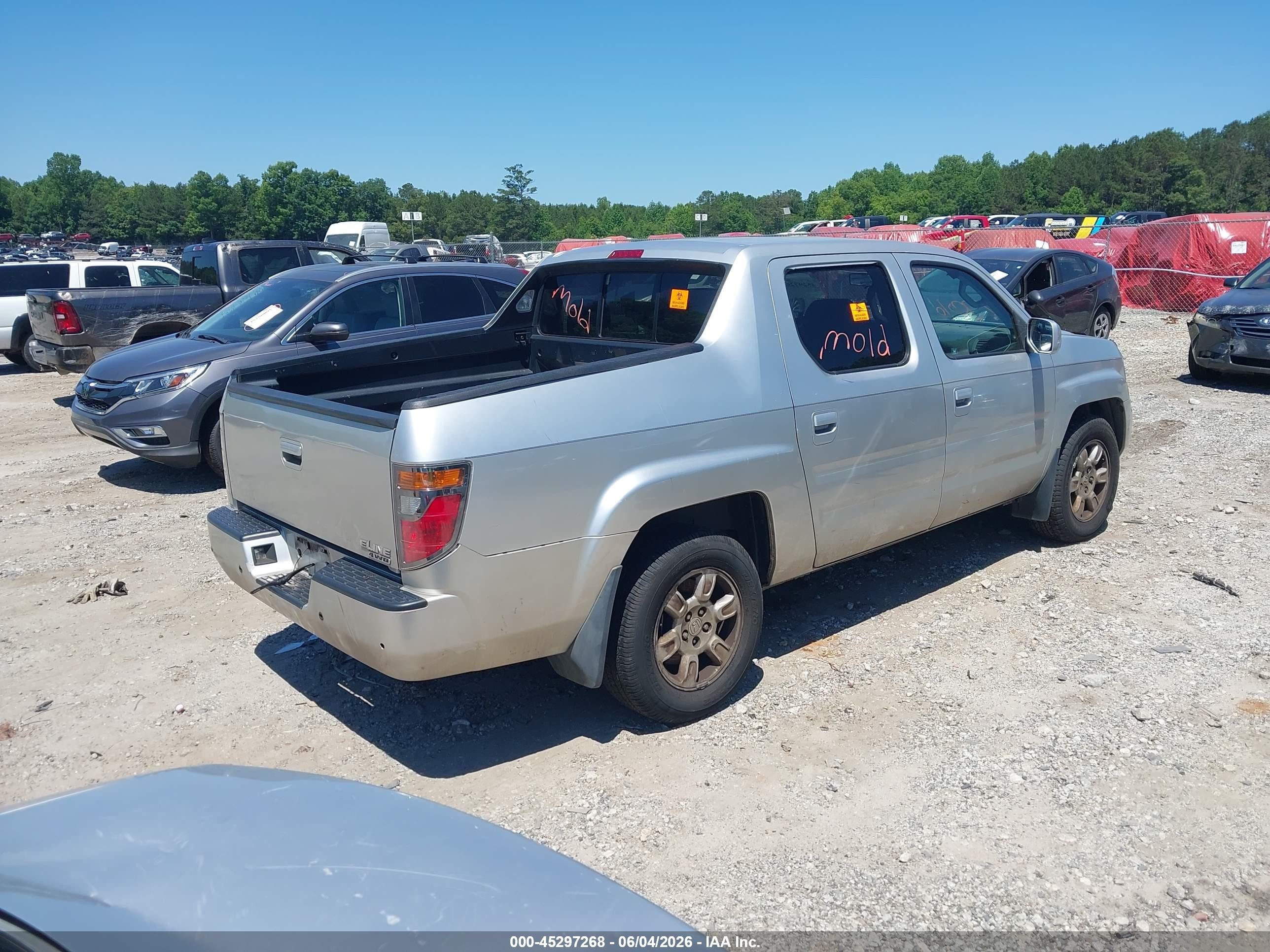 2006 Honda Ridgeline Rtl Silver vin: 2HJYK16566H529698