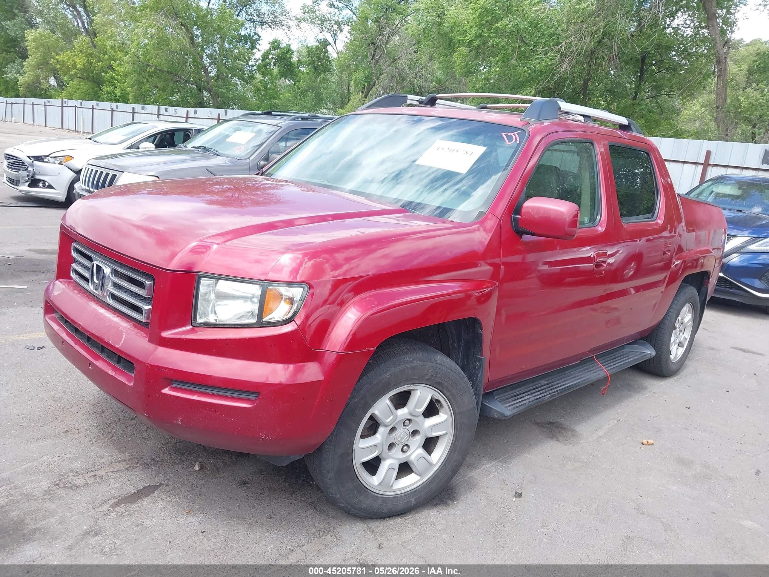 2006 Honda Ridgeline Rtl Red vin: 2HJYK16566H530544