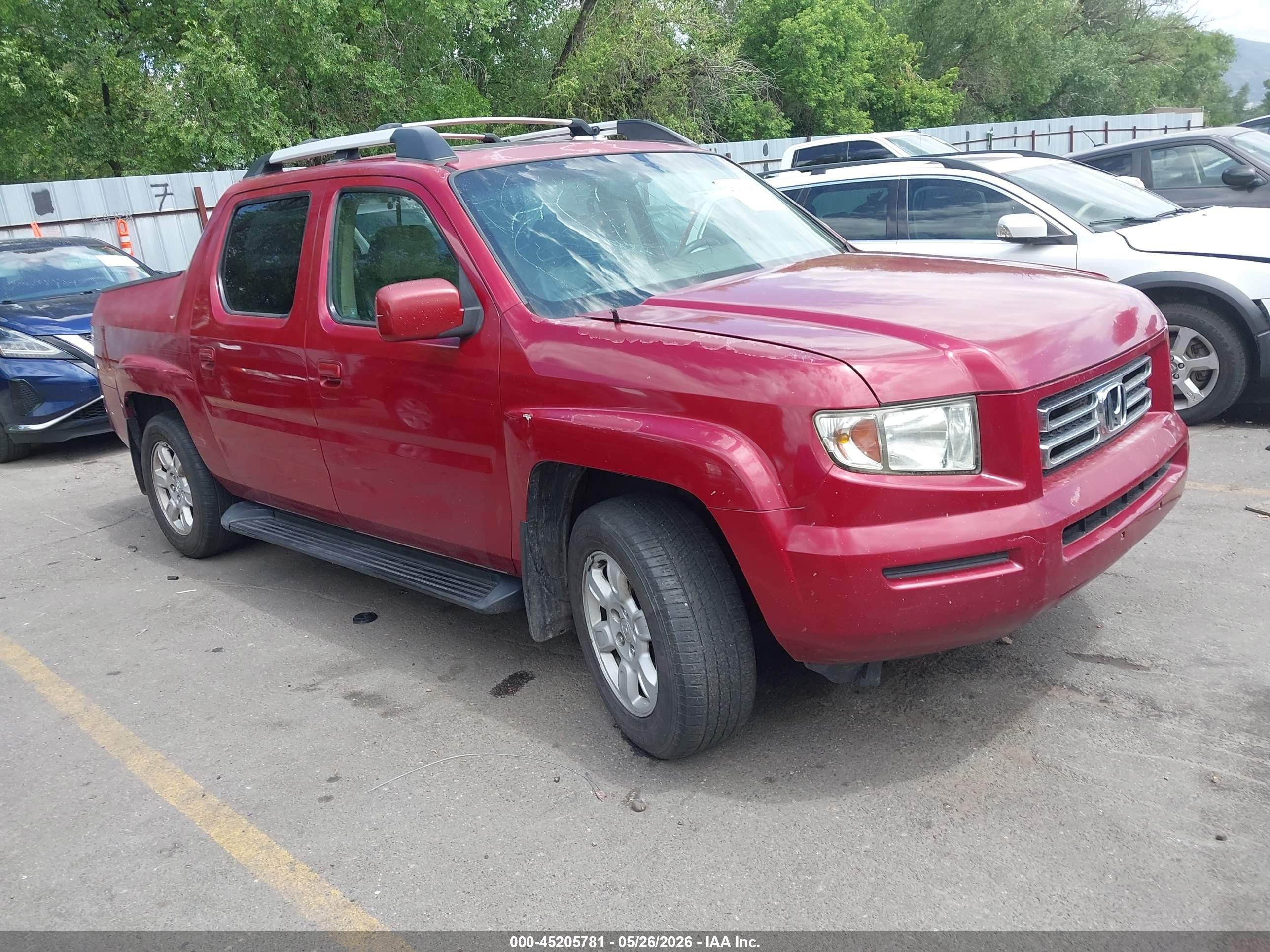 2006 Honda Ridgeline Rtl Red vin: 2HJYK16566H530544