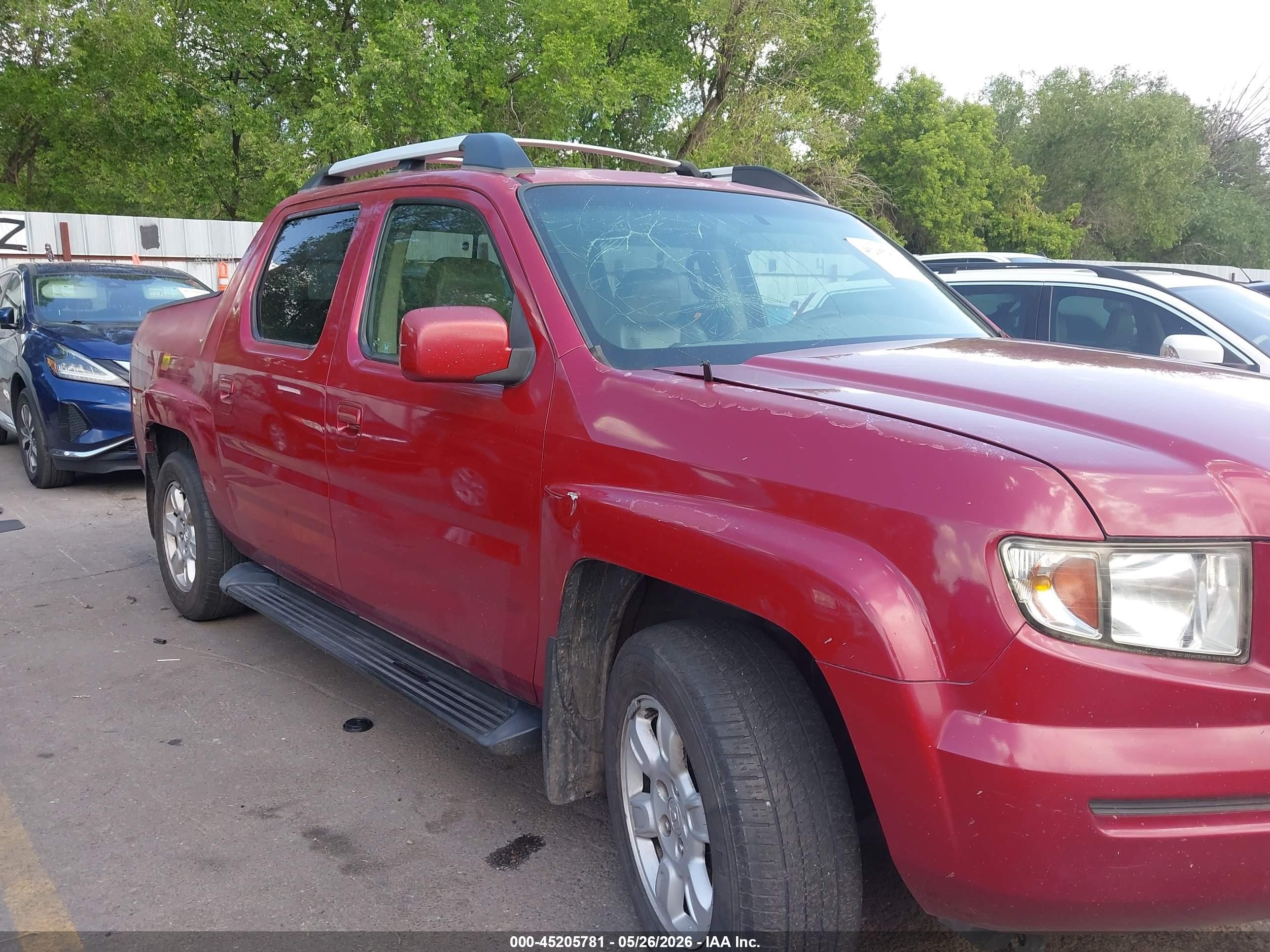 2006 Honda Ridgeline Rtl Red vin: 2HJYK16566H530544