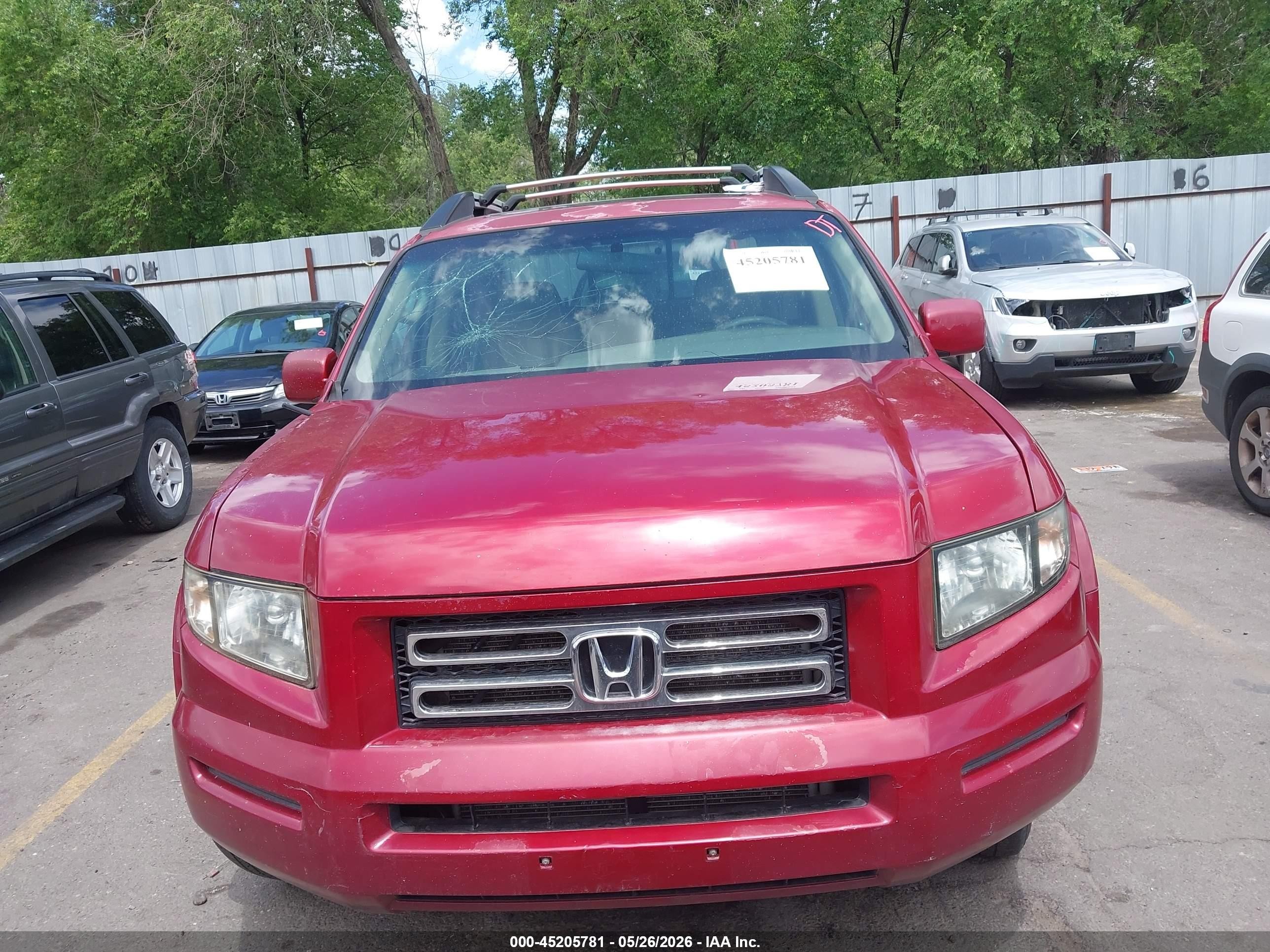 2006 Honda Ridgeline Rtl Red vin: 2HJYK16566H530544