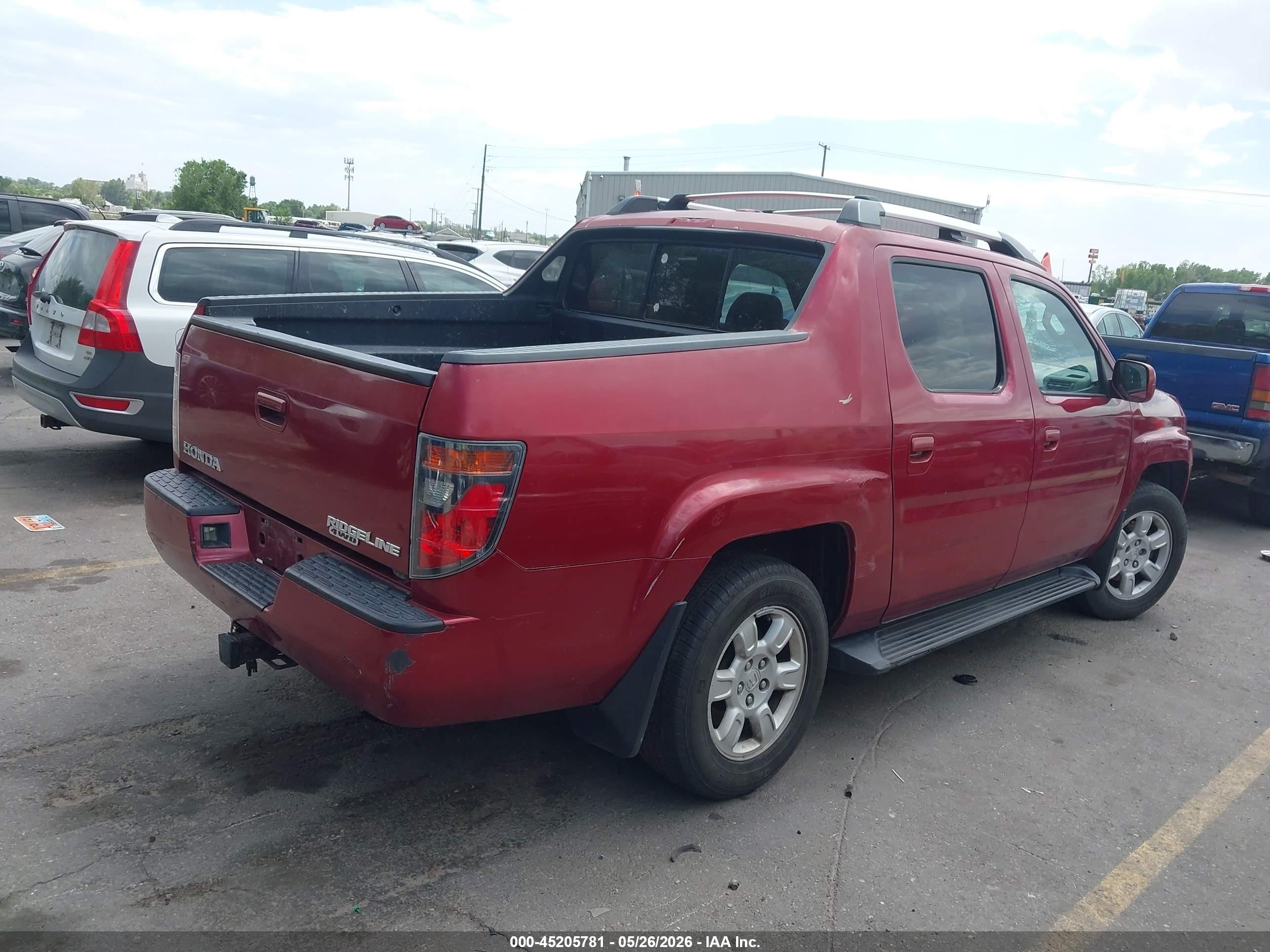 2006 Honda Ridgeline Rtl Red vin: 2HJYK16566H530544