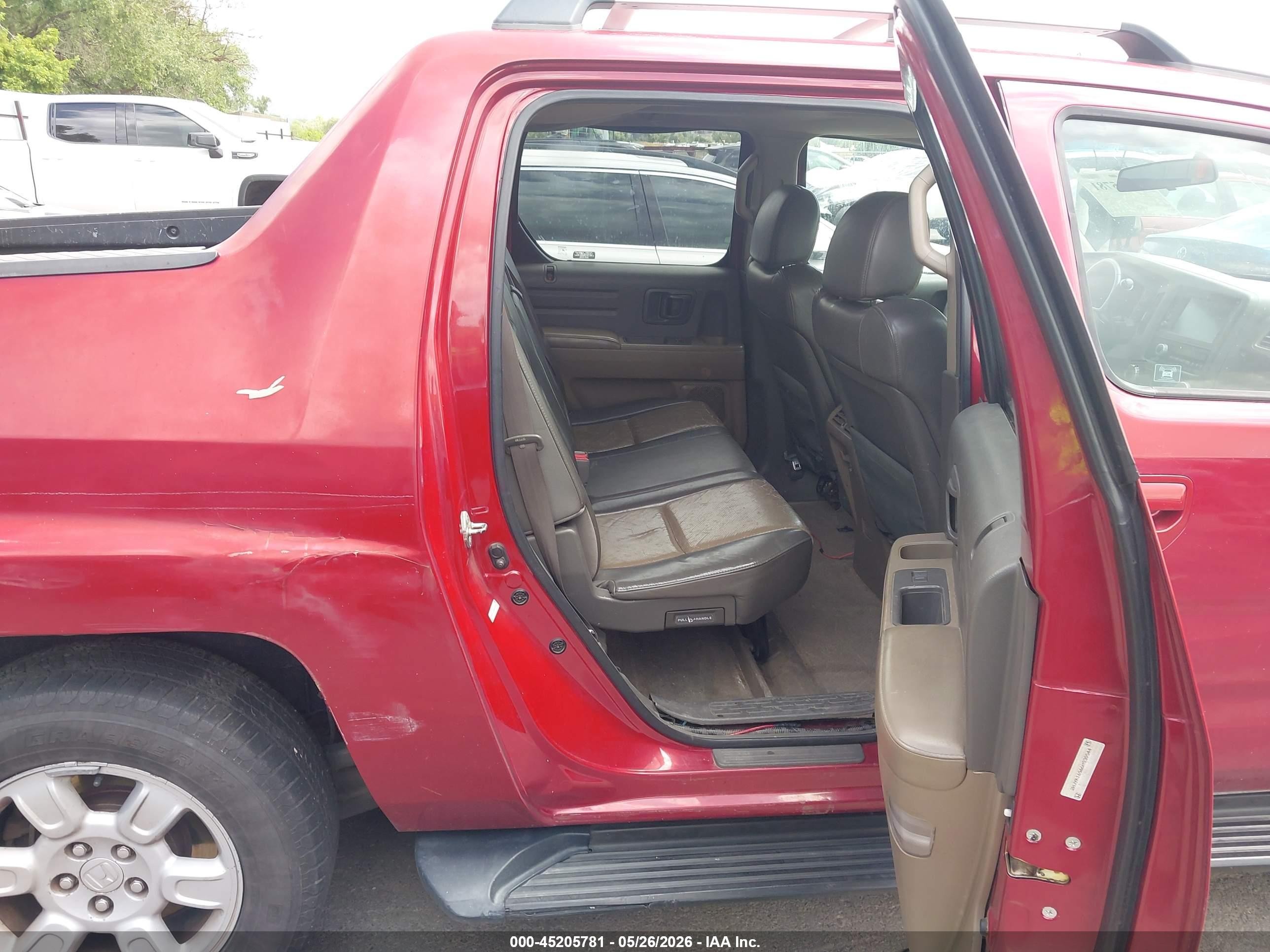 2006 Honda Ridgeline Rtl Red vin: 2HJYK16566H530544