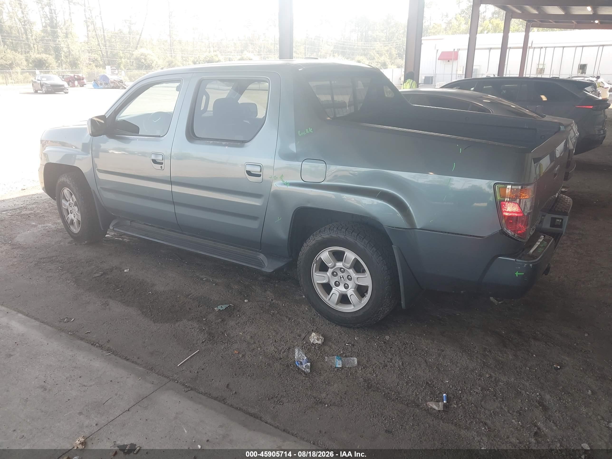 2007 Honda Ridgeline Rtl Green vin: 2HJYK16567H524826