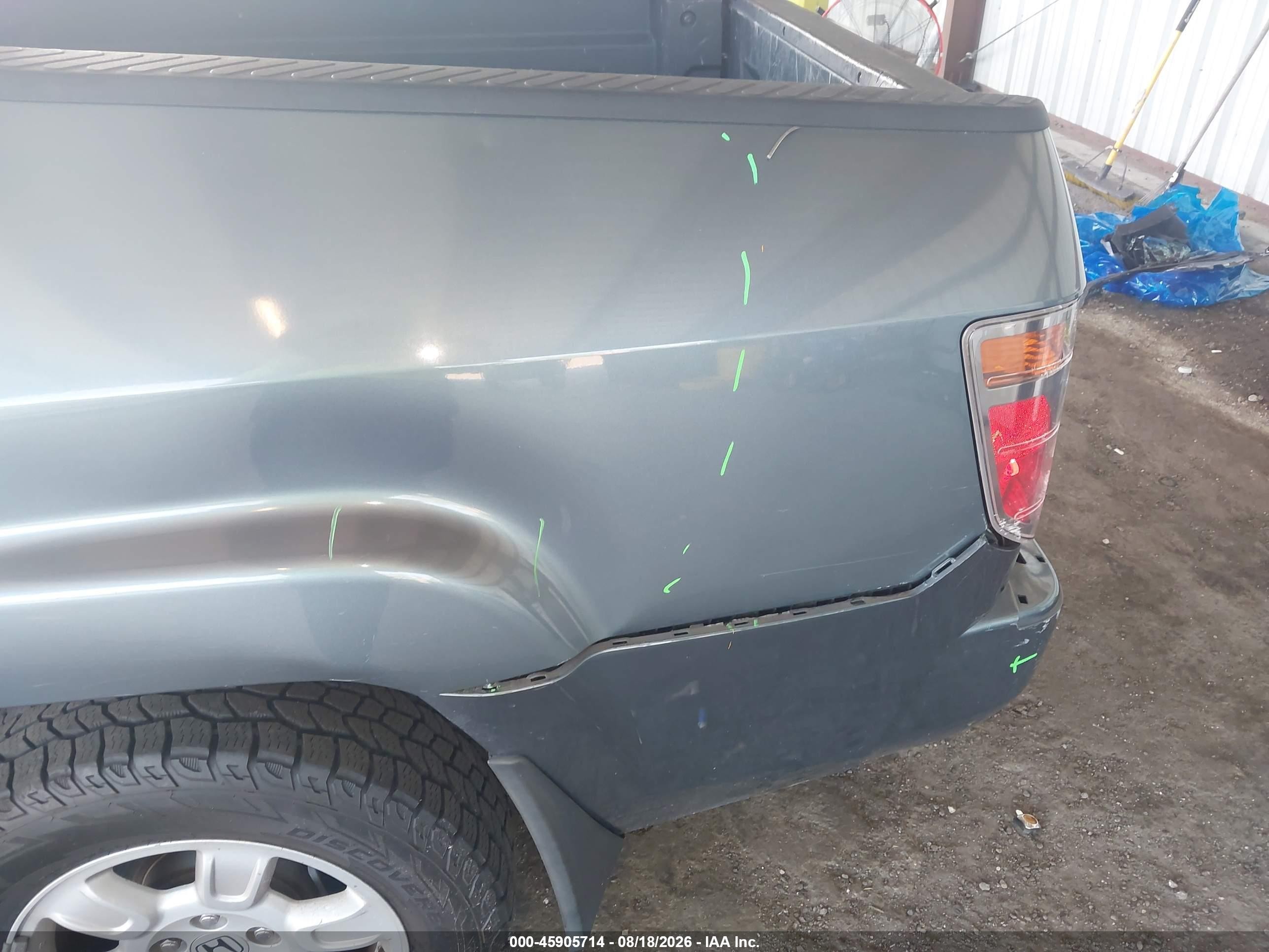 2007 Honda Ridgeline Rtl Green vin: 2HJYK16567H524826