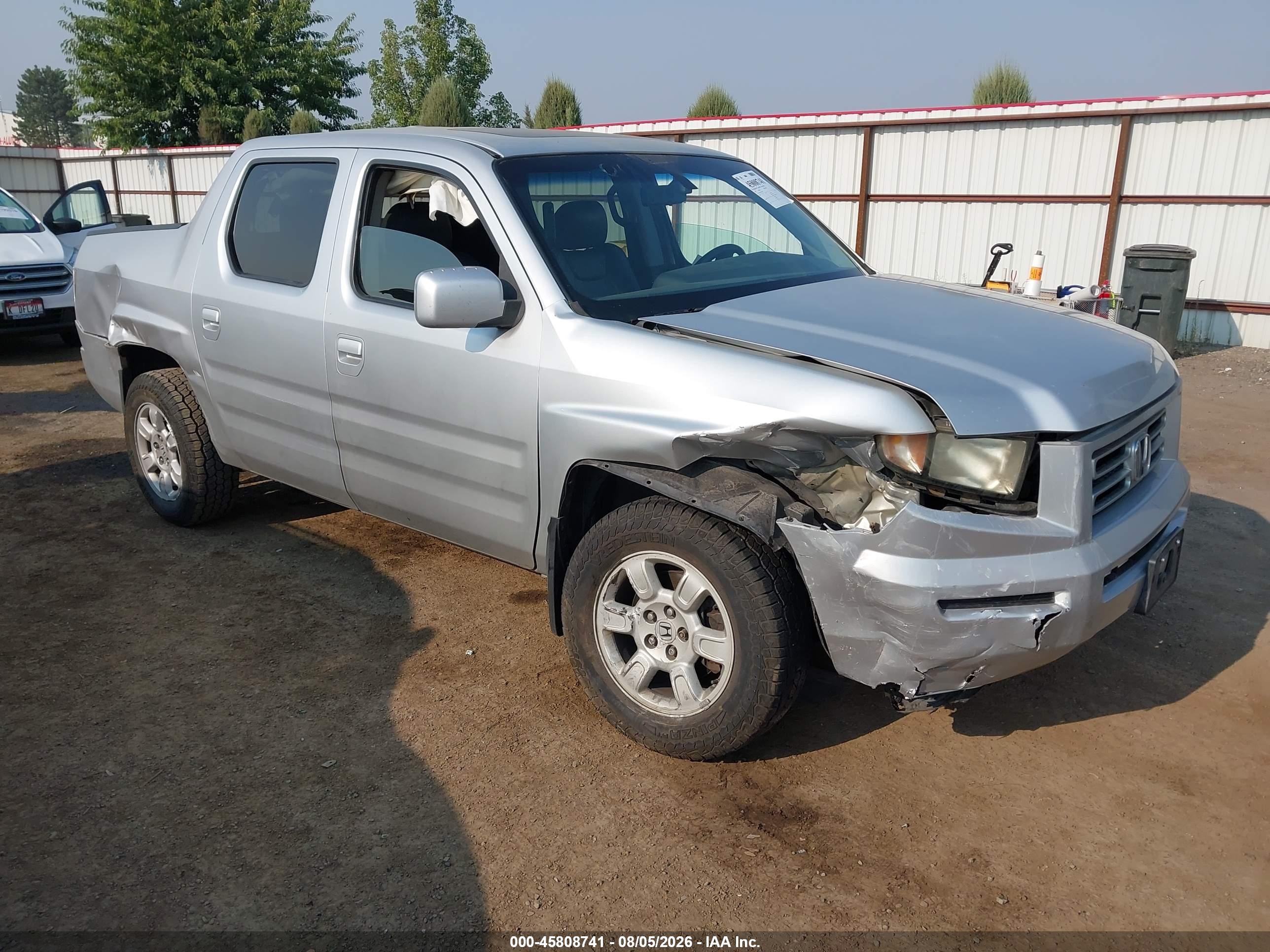 2007 Honda Ridgeline Rtl Silver vin: 2HJYK16567H548768