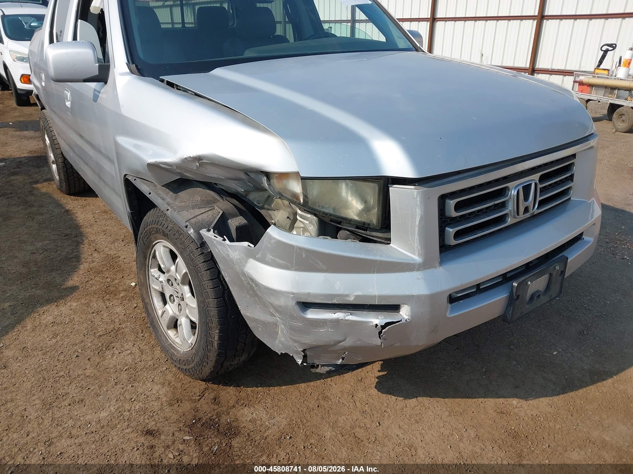 2007 Honda Ridgeline Rtl Silver vin: 2HJYK16567H548768