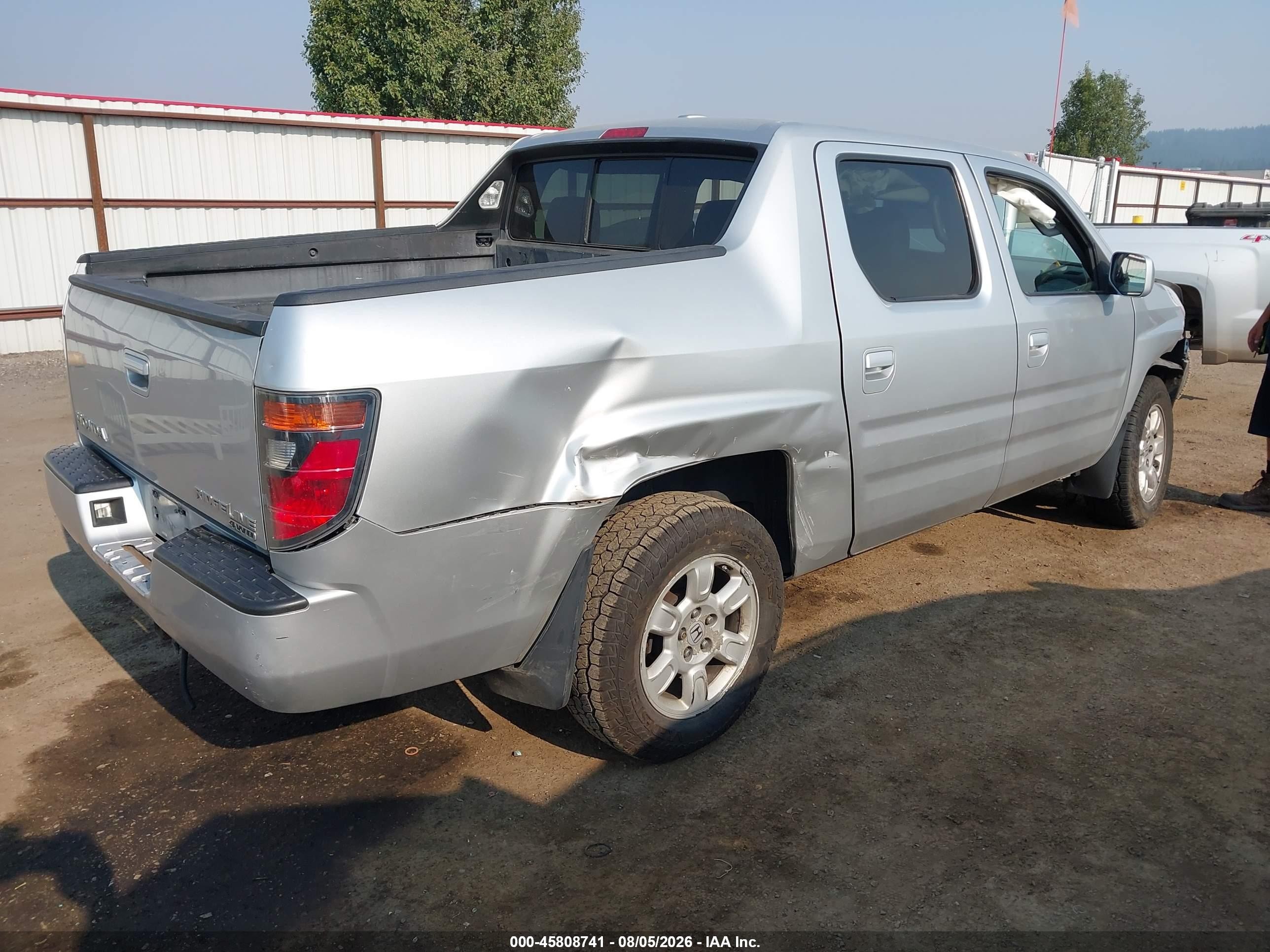 2007 Honda Ridgeline Rtl Silver vin: 2HJYK16567H548768