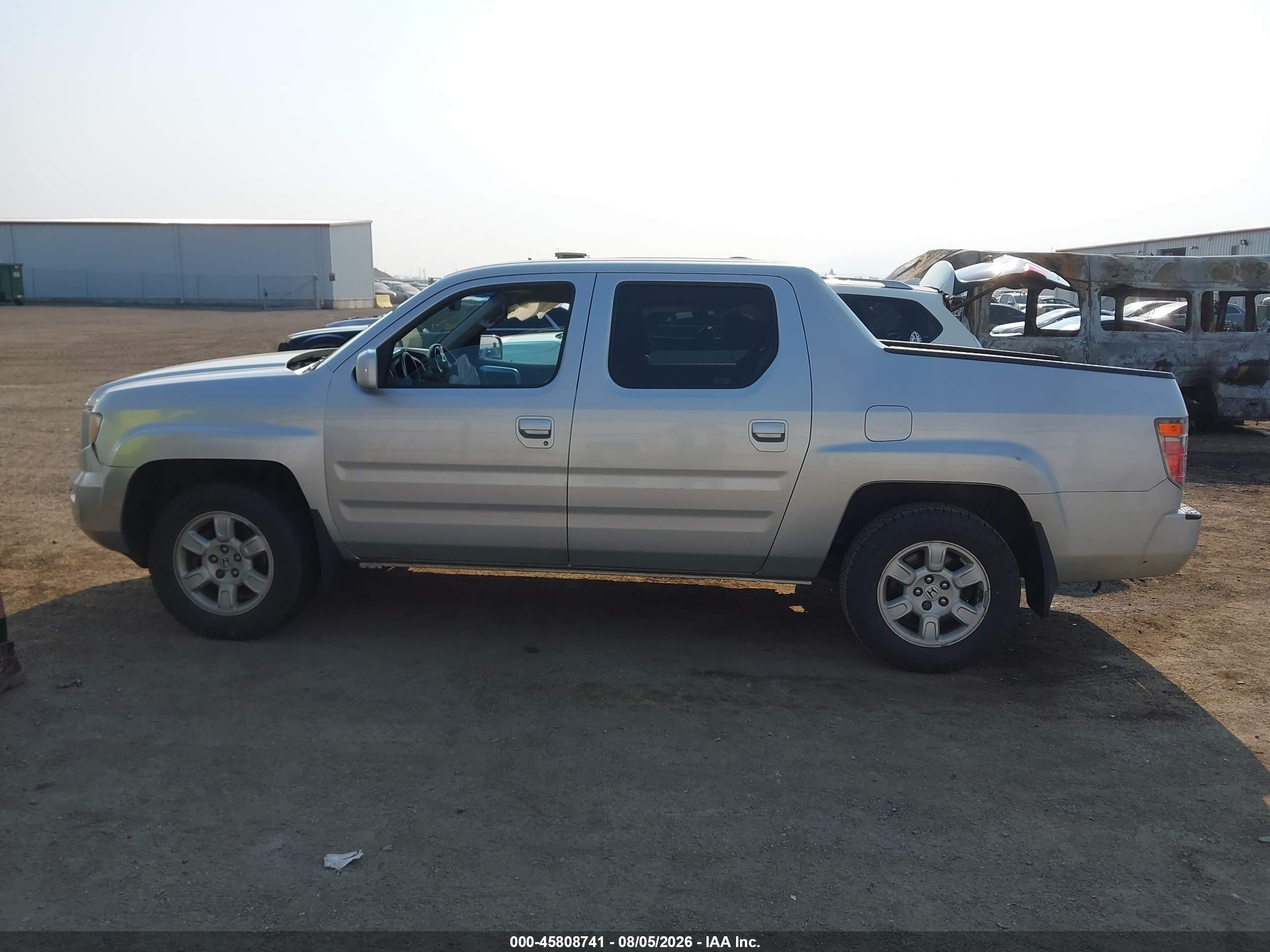 2007 Honda Ridgeline Rtl Silver vin: 2HJYK16567H548768
