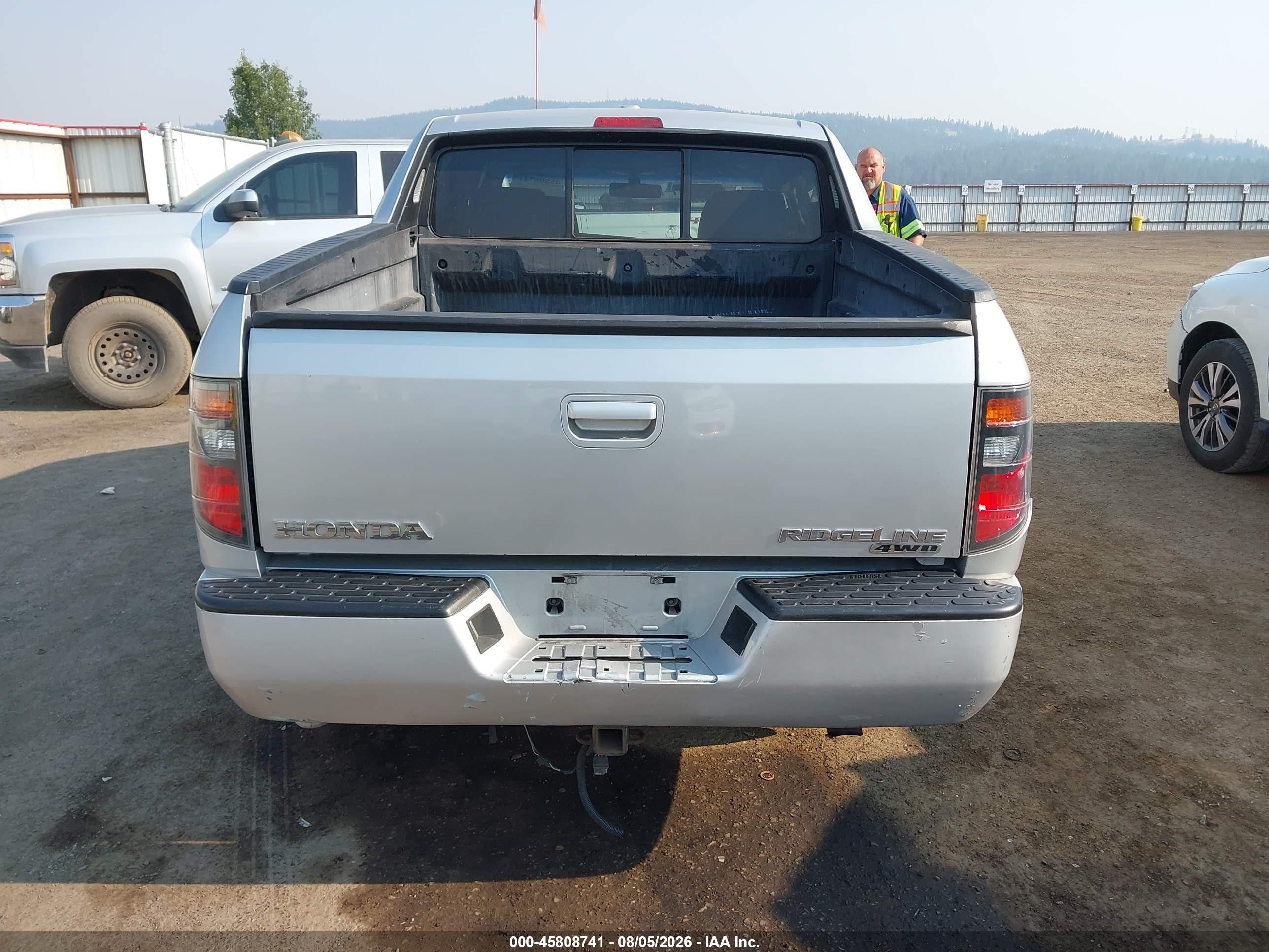 2007 Honda Ridgeline Rtl Silver vin: 2HJYK16567H548768