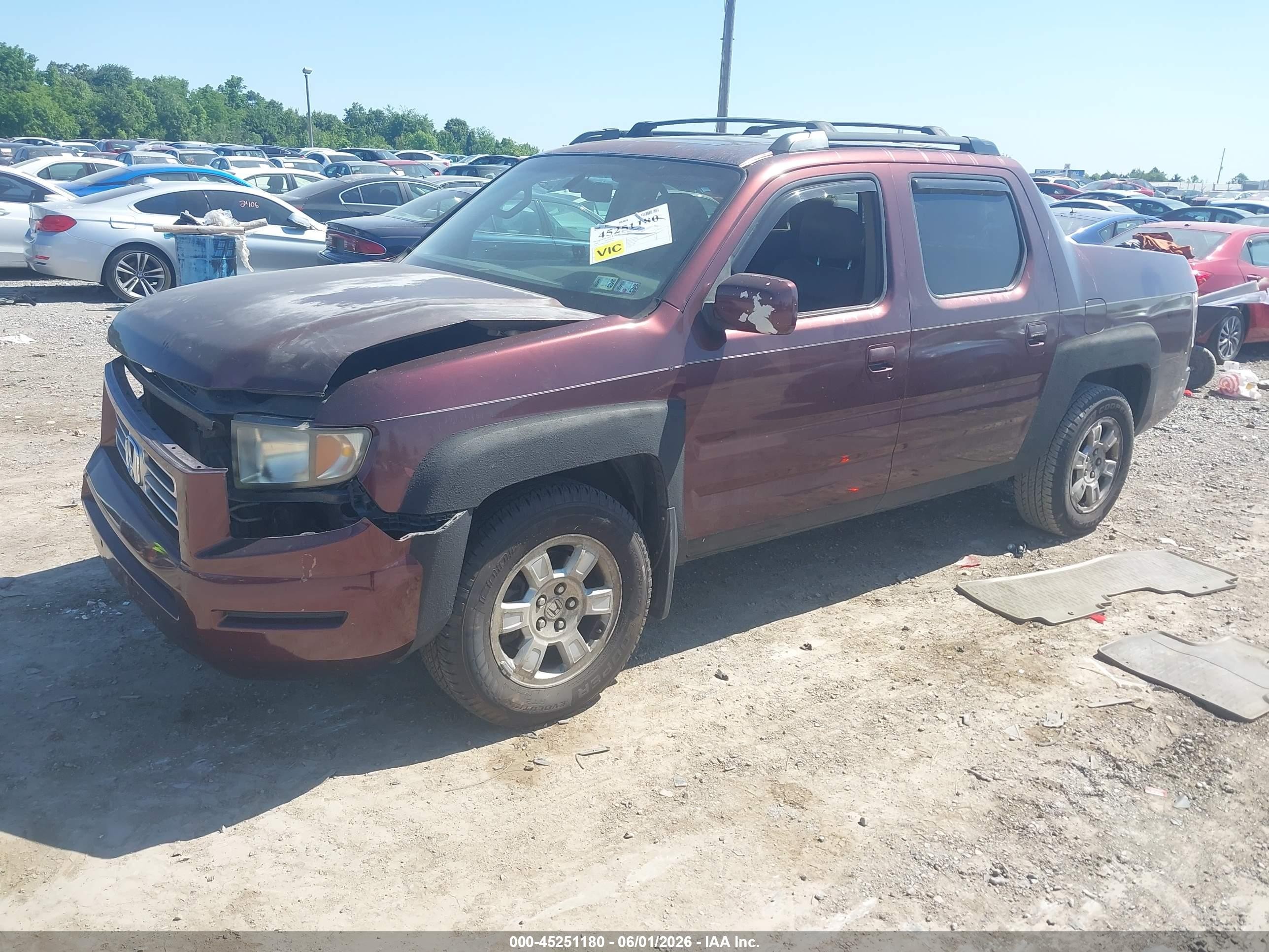 2008 Honda Ridgeline Rtl Burgundy vin: 2HJYK16568H507283