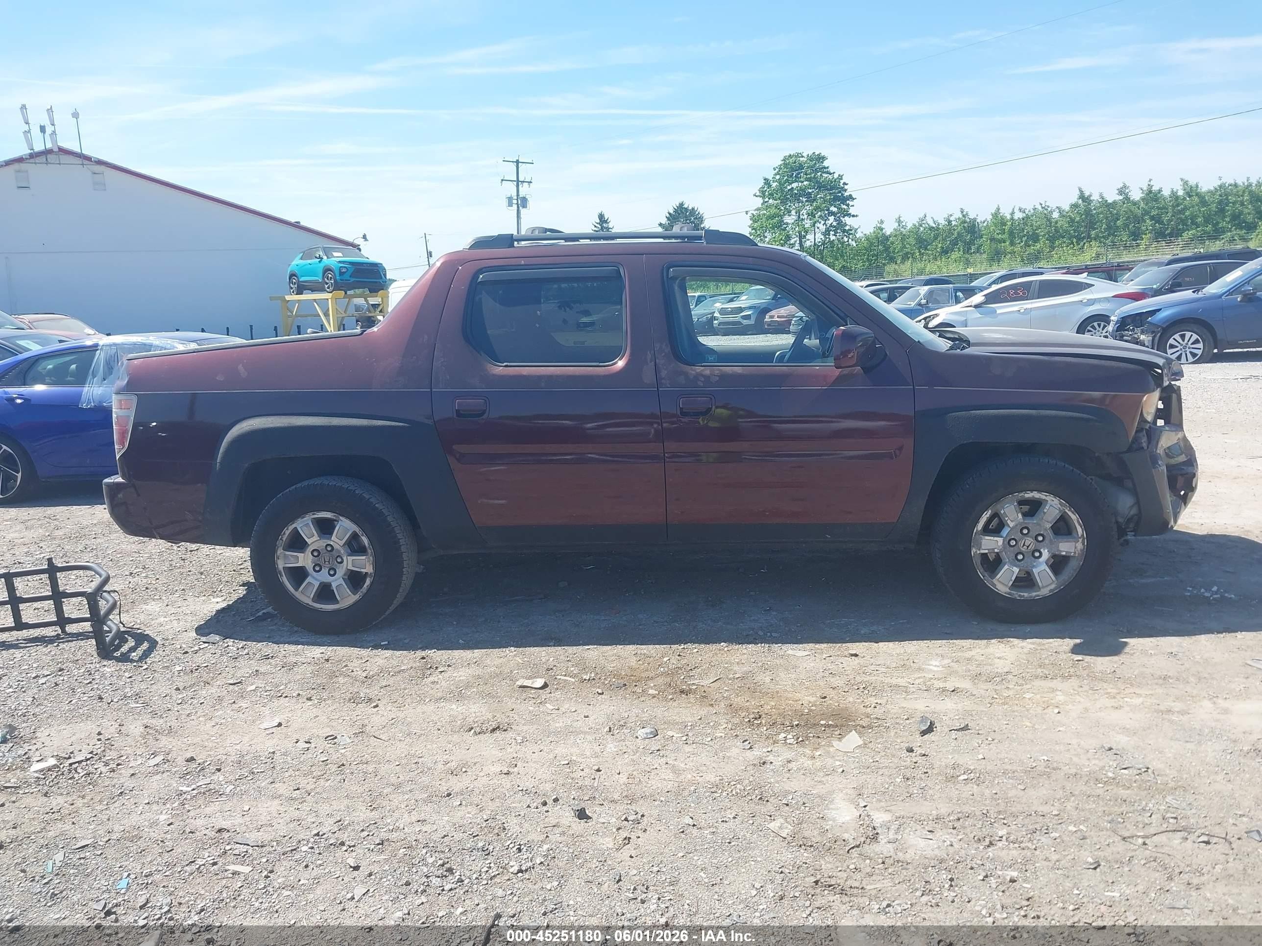 2008 Honda Ridgeline Rtl Burgundy vin: 2HJYK16568H507283