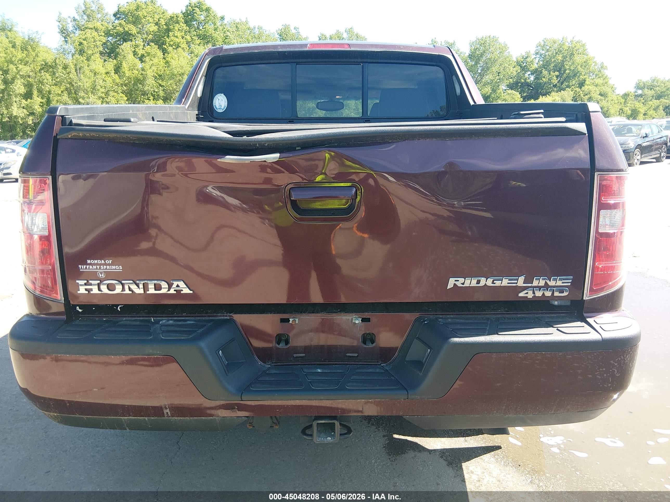 2009 Honda Ridgeline Rtl Burgundy vin: 2HJYK16569H500822