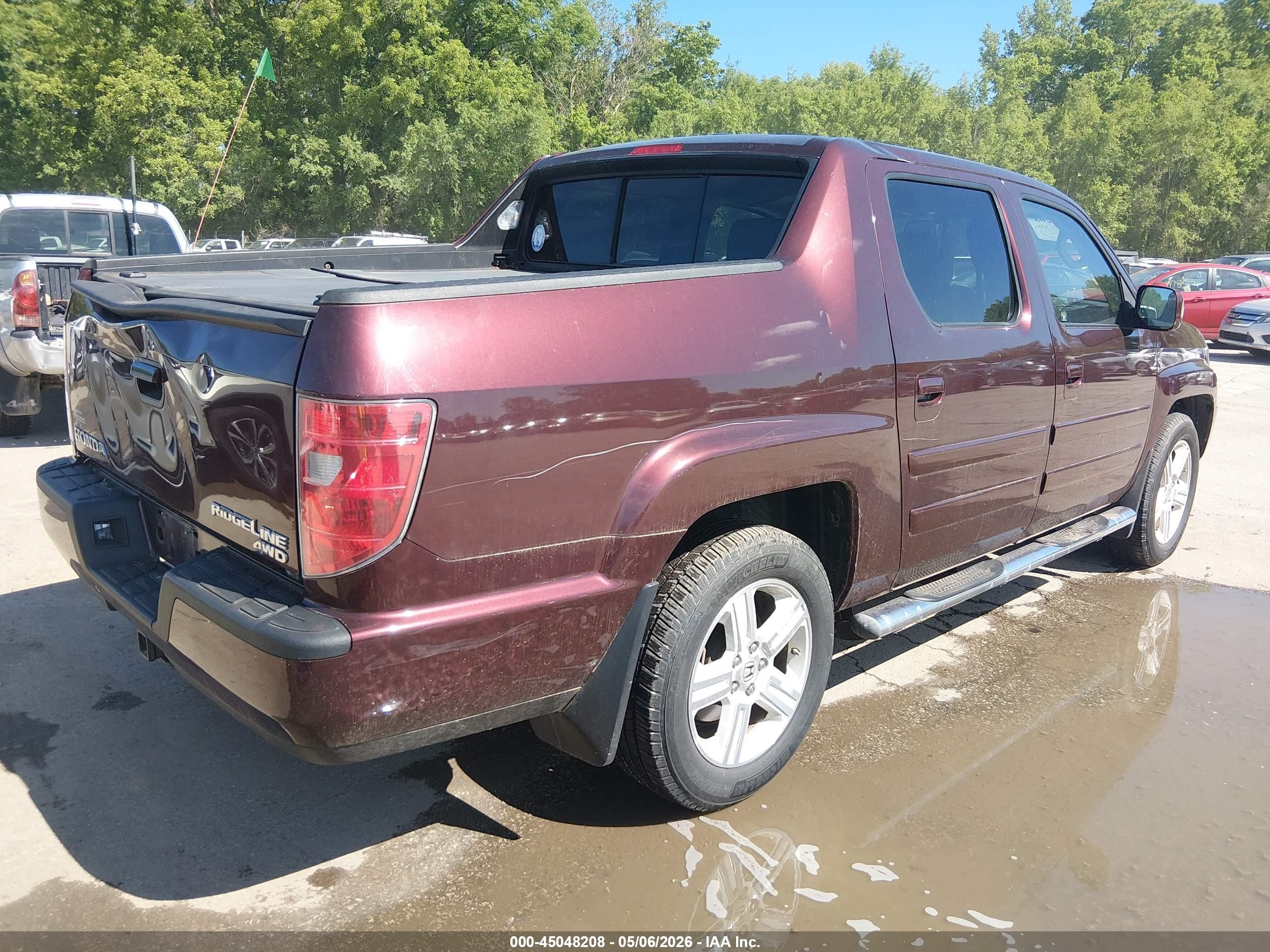 2009 Honda Ridgeline Rtl Burgundy vin: 2HJYK16569H500822