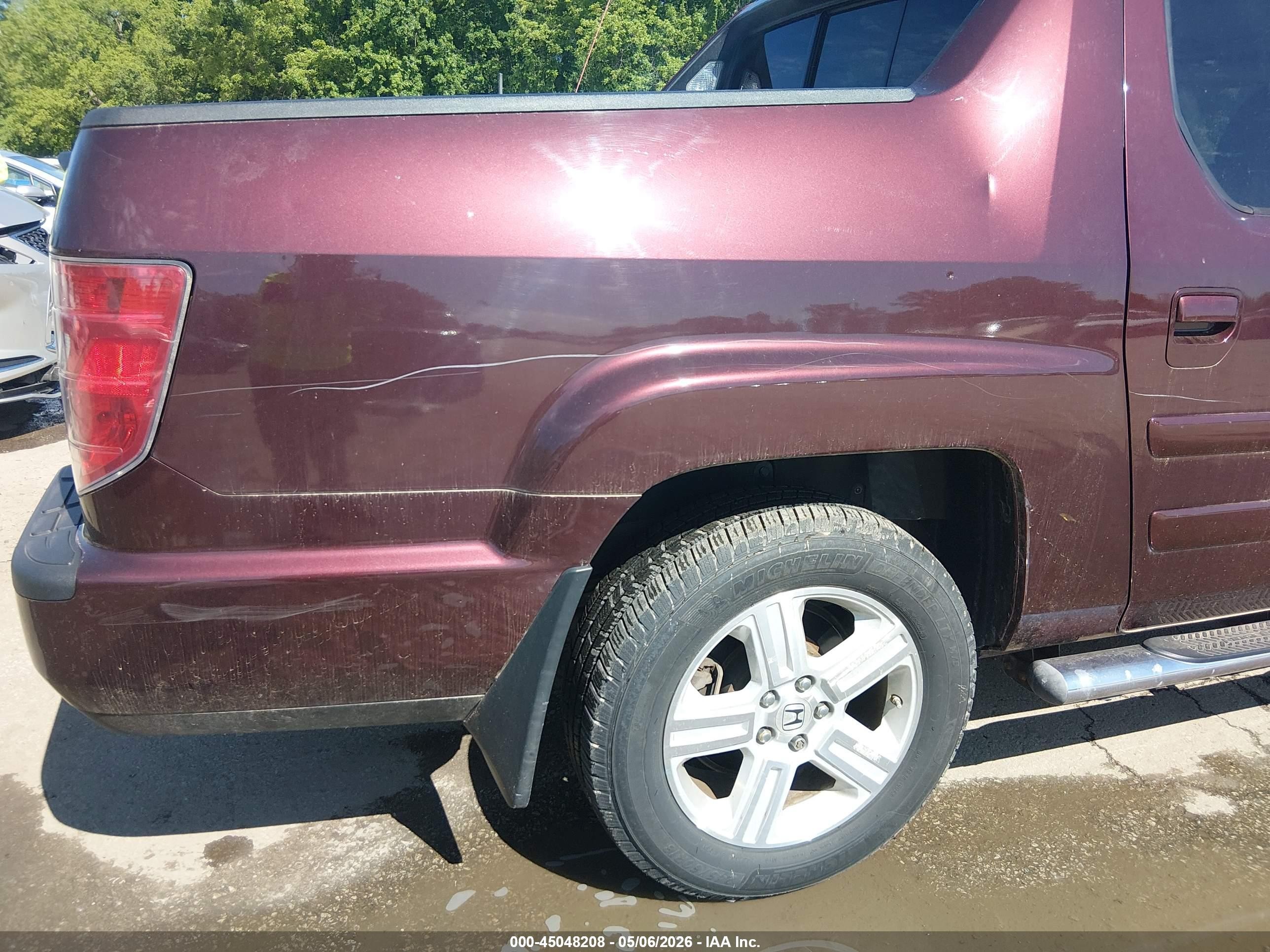 2009 Honda Ridgeline Rtl Burgundy vin: 2HJYK16569H500822
