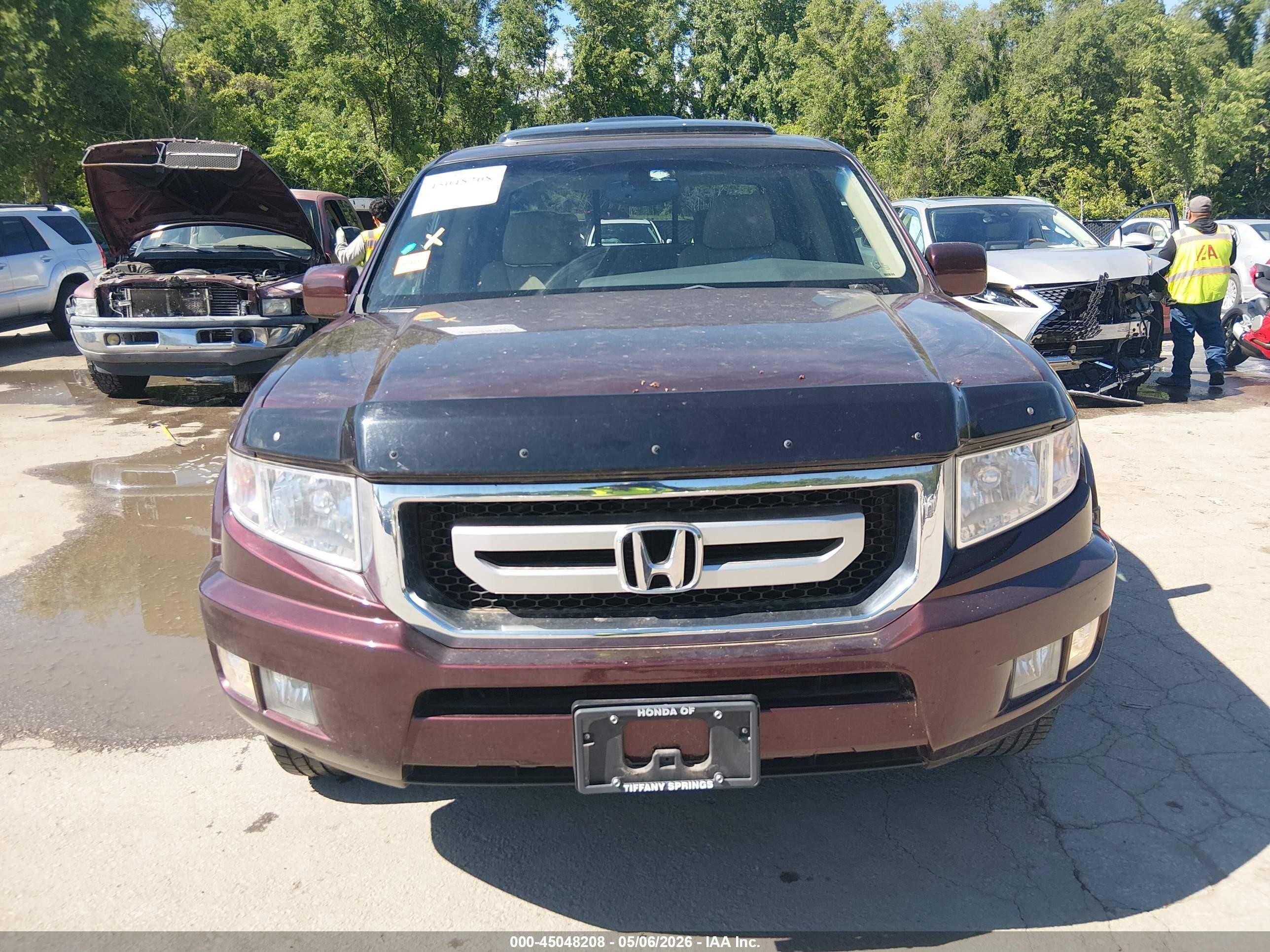 2009 Honda Ridgeline Rtl Burgundy vin: 2HJYK16569H500822