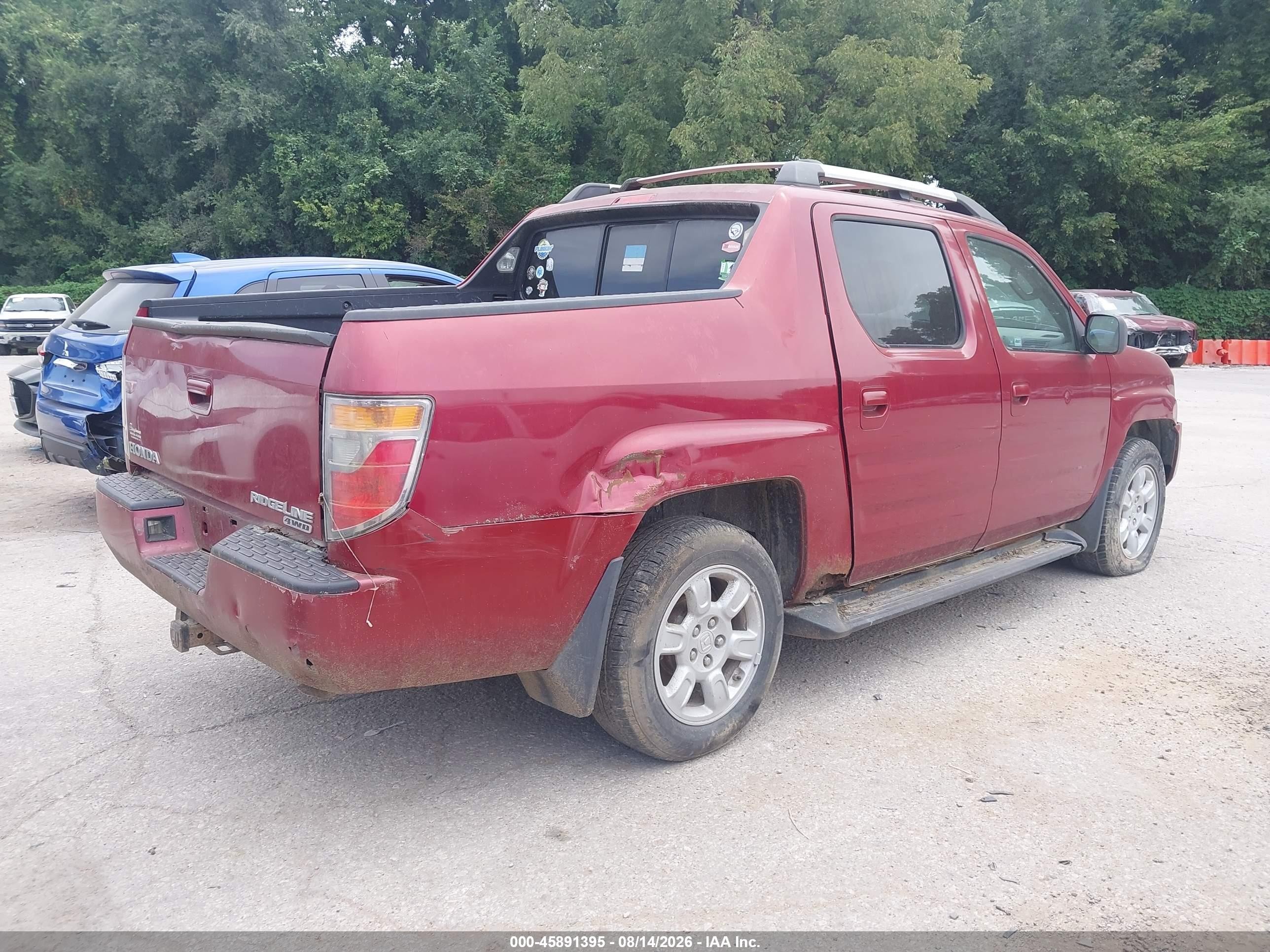 2006 Honda Ridgeline Rtl Бордовый vin: 2HJYK16576H511419