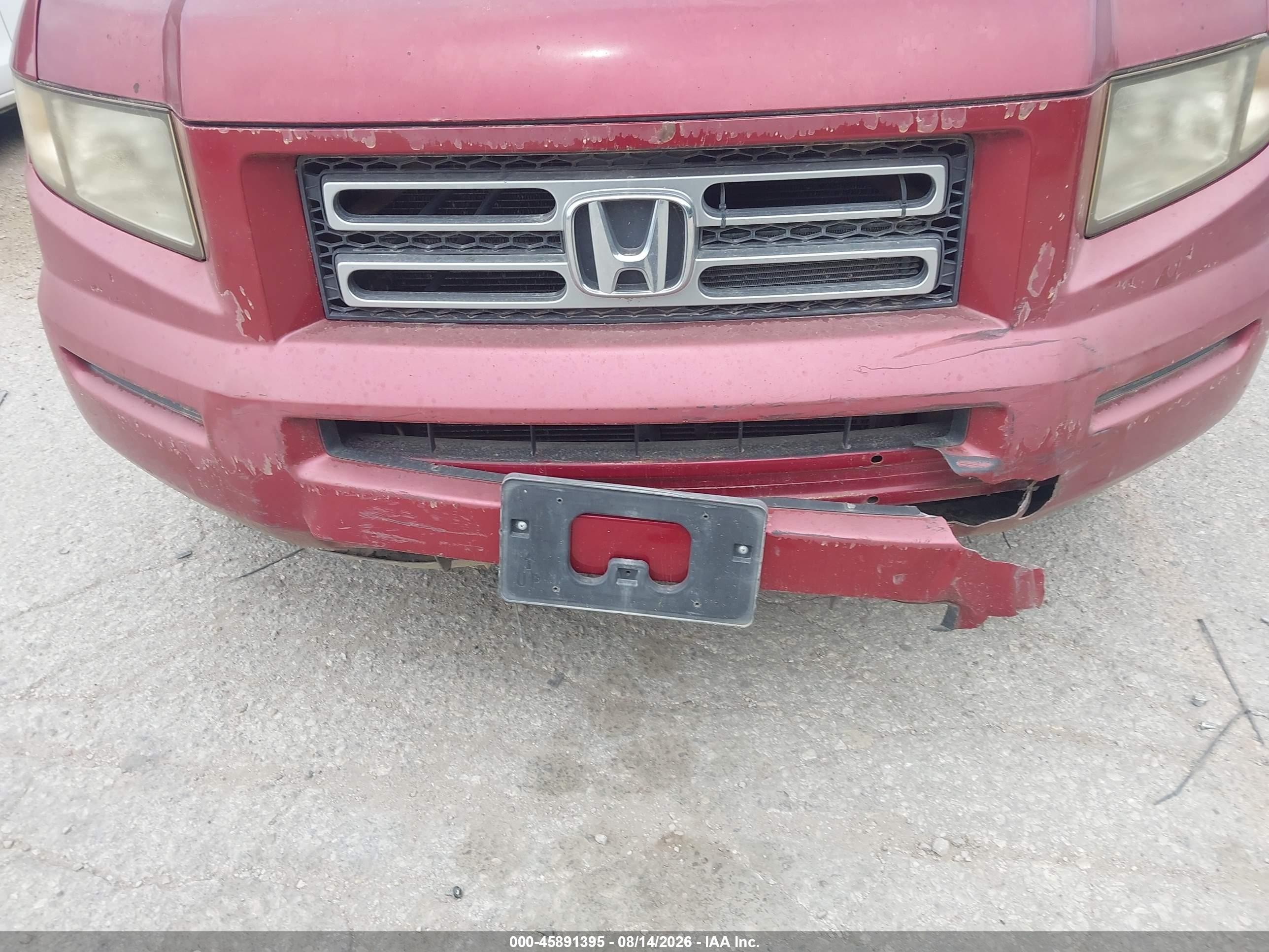 2006 Honda Ridgeline Rtl Бордовый vin: 2HJYK16576H511419