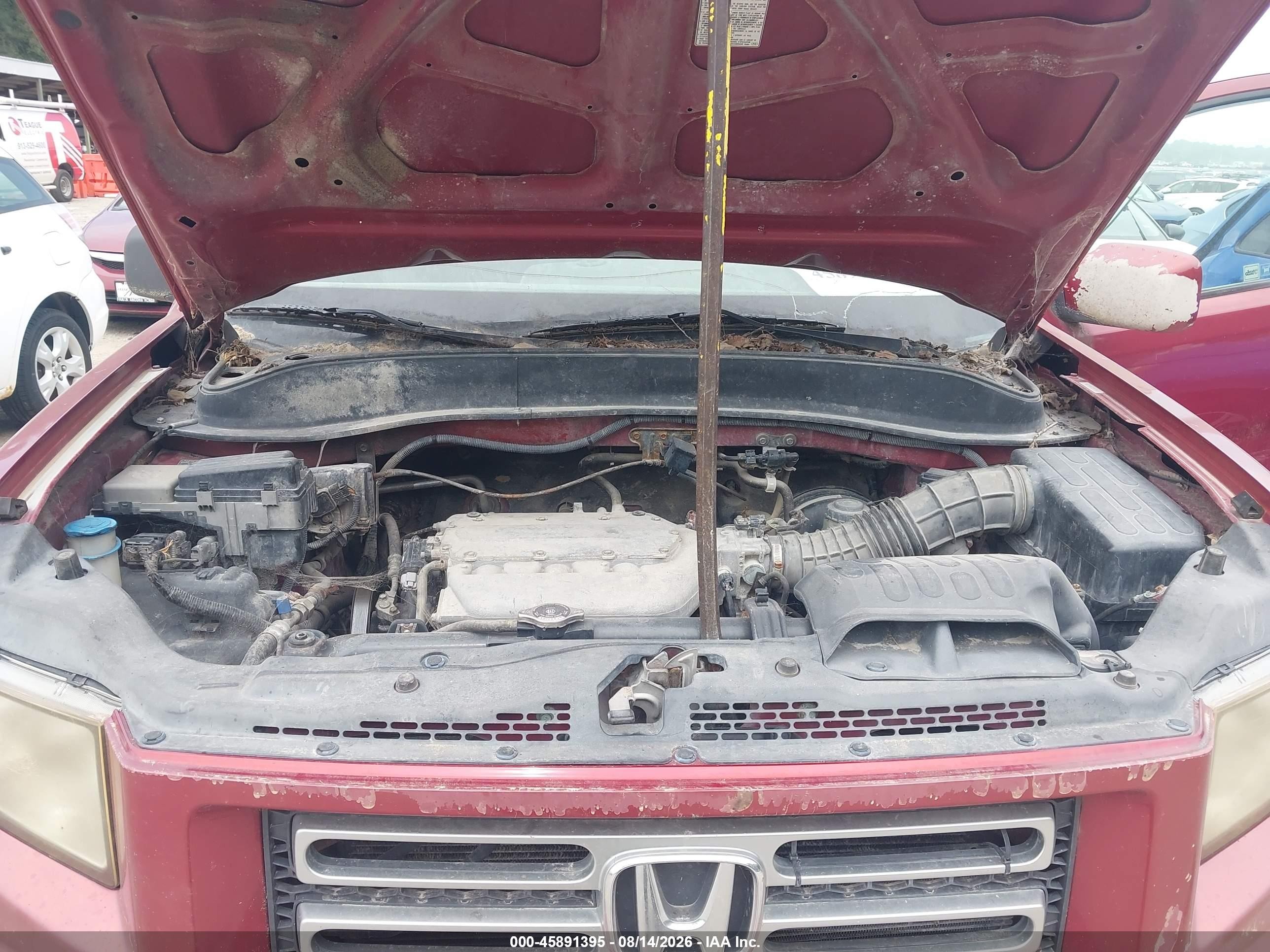 2006 Honda Ridgeline Rtl Бордовый vin: 2HJYK16576H511419