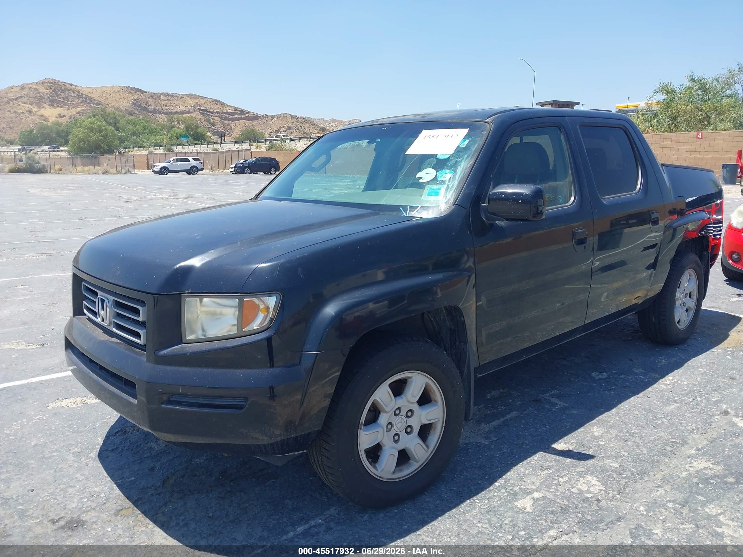 2006 Honda Ridgeline Rtl Black vin: 2HJYK16576H526485