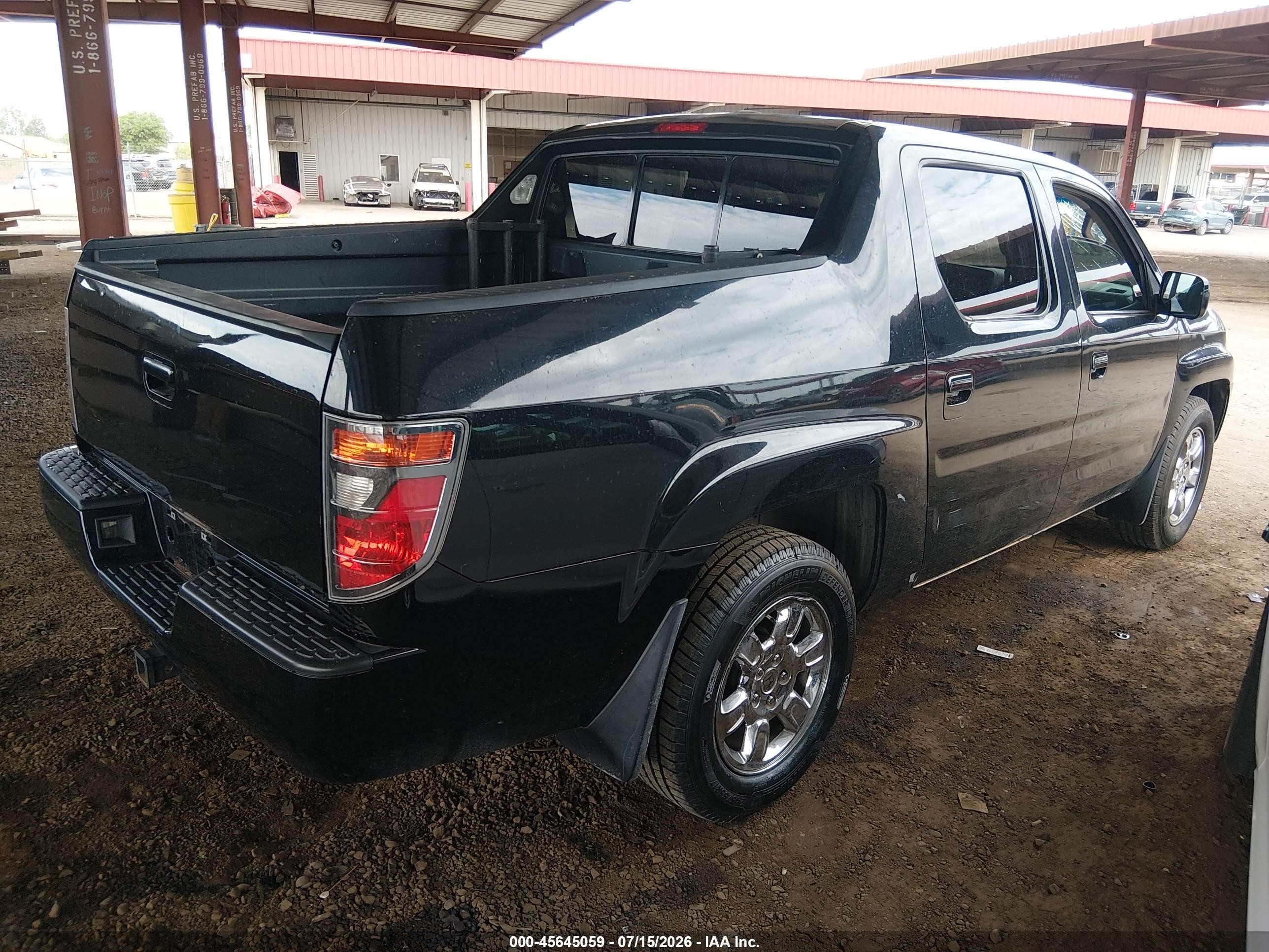 2006 Honda Ridgeline Rtl Black vin: 2HJYK16576H552228