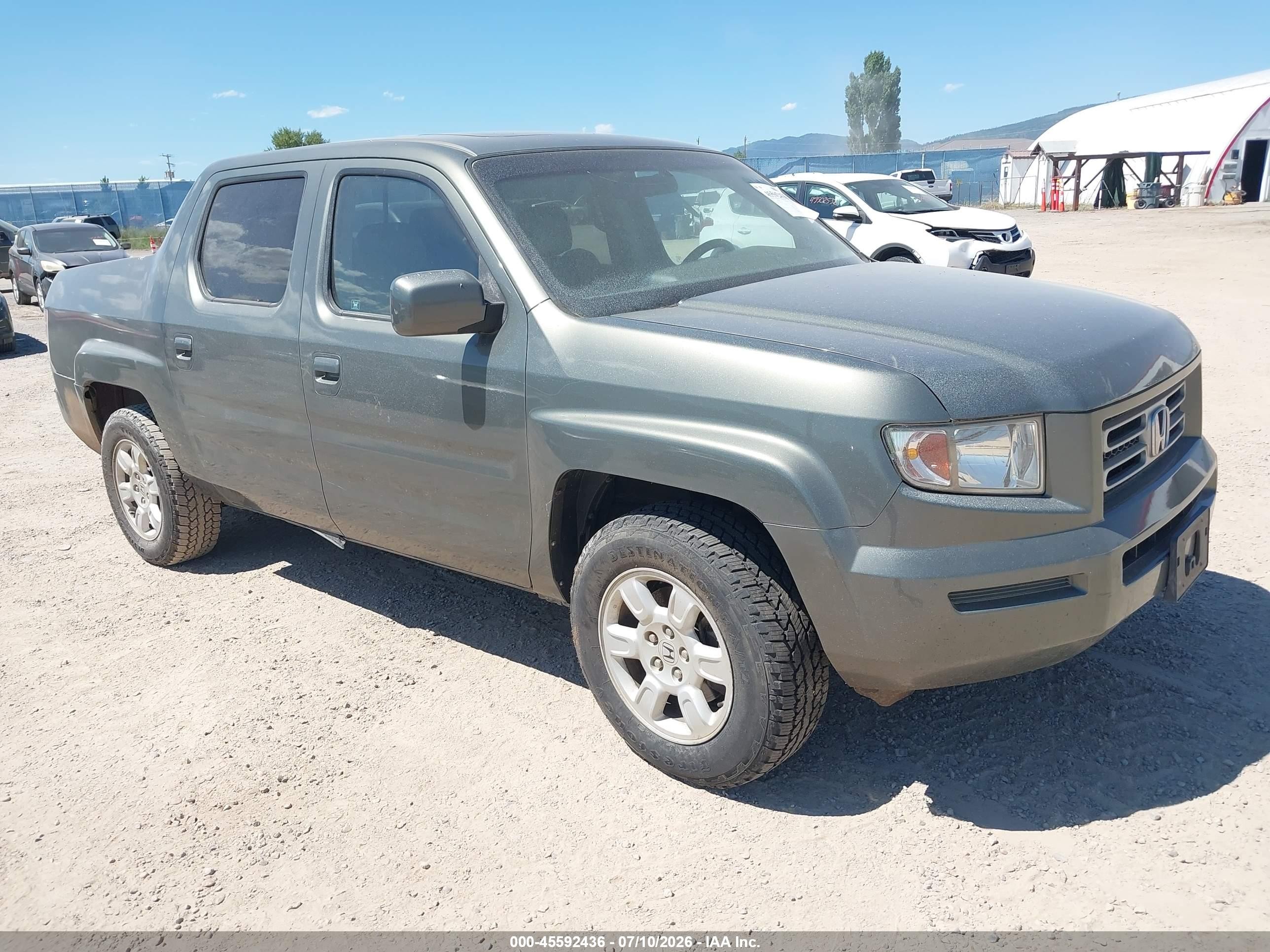 2007 Honda Ridgeline Rtl Green vin: 2HJYK16577H503418