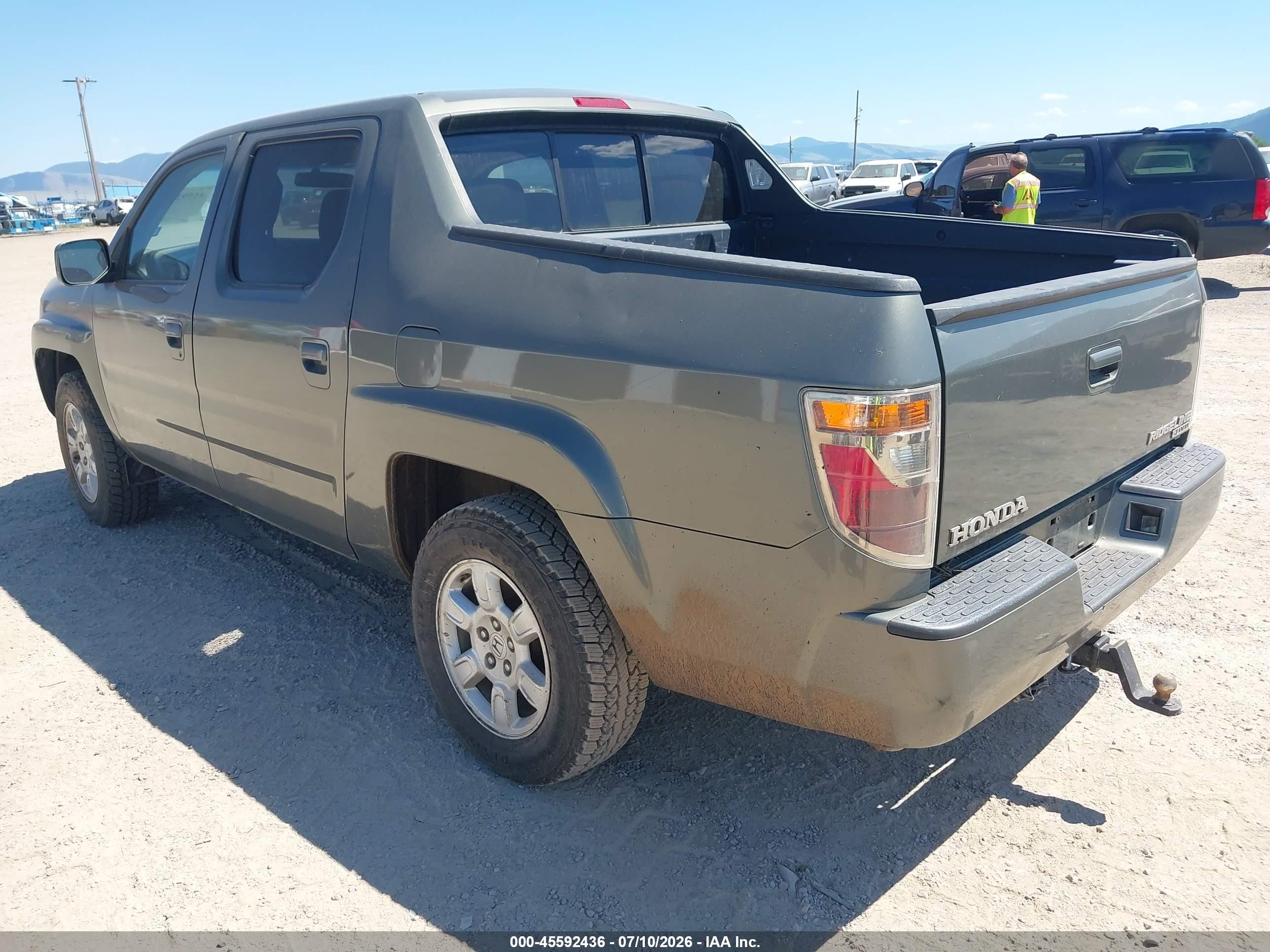 2007 Honda Ridgeline Rtl Green vin: 2HJYK16577H503418