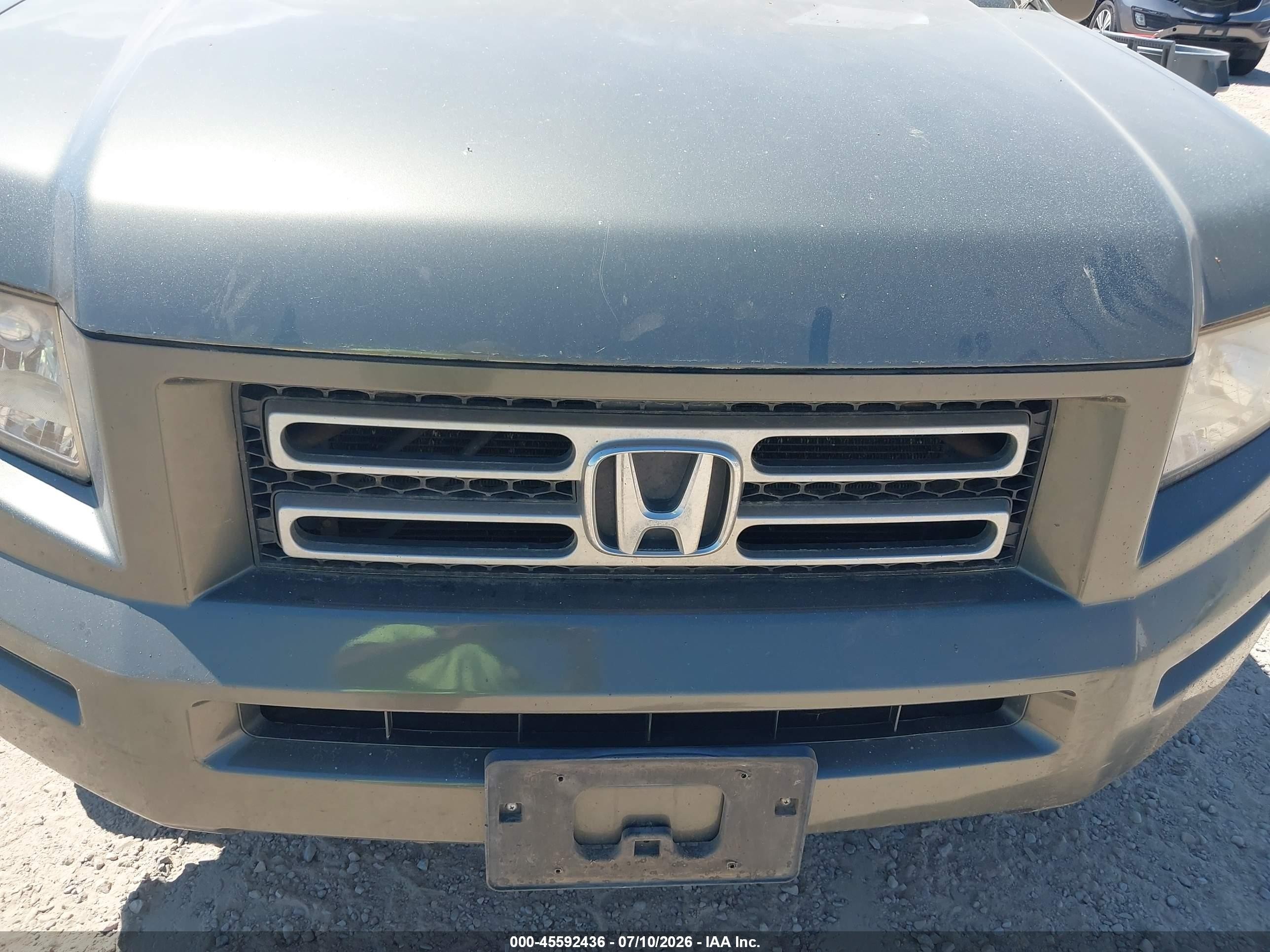 2007 Honda Ridgeline Rtl Green vin: 2HJYK16577H503418