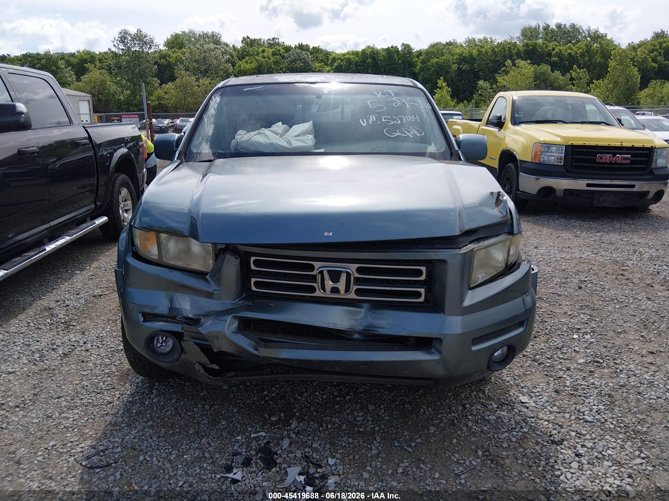 2007 Honda Ridgeline Rtl Light Blue vin: 2HJYK16577H527184