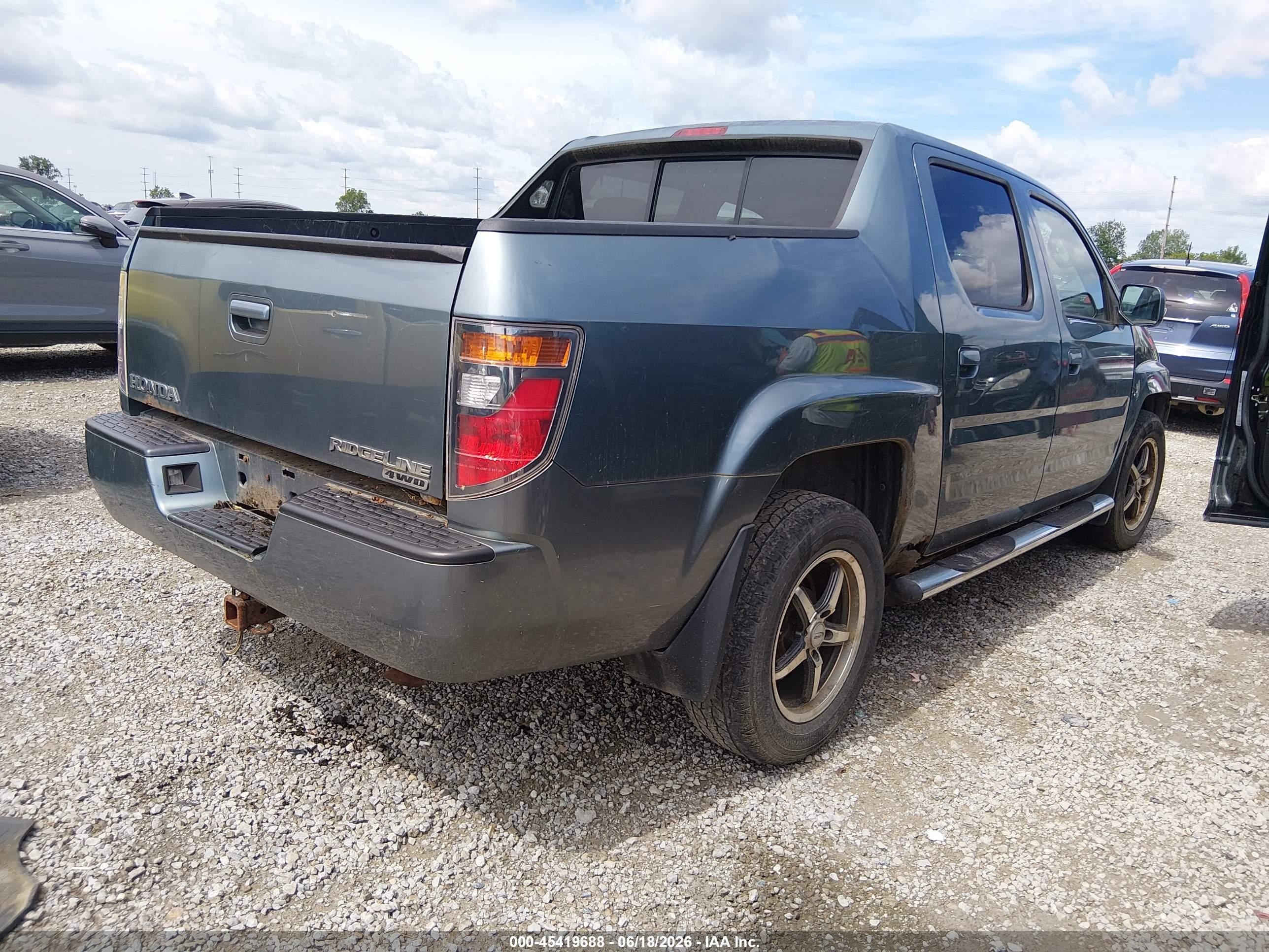 2007 Honda Ridgeline Rtl Light Blue vin: 2HJYK16577H527184