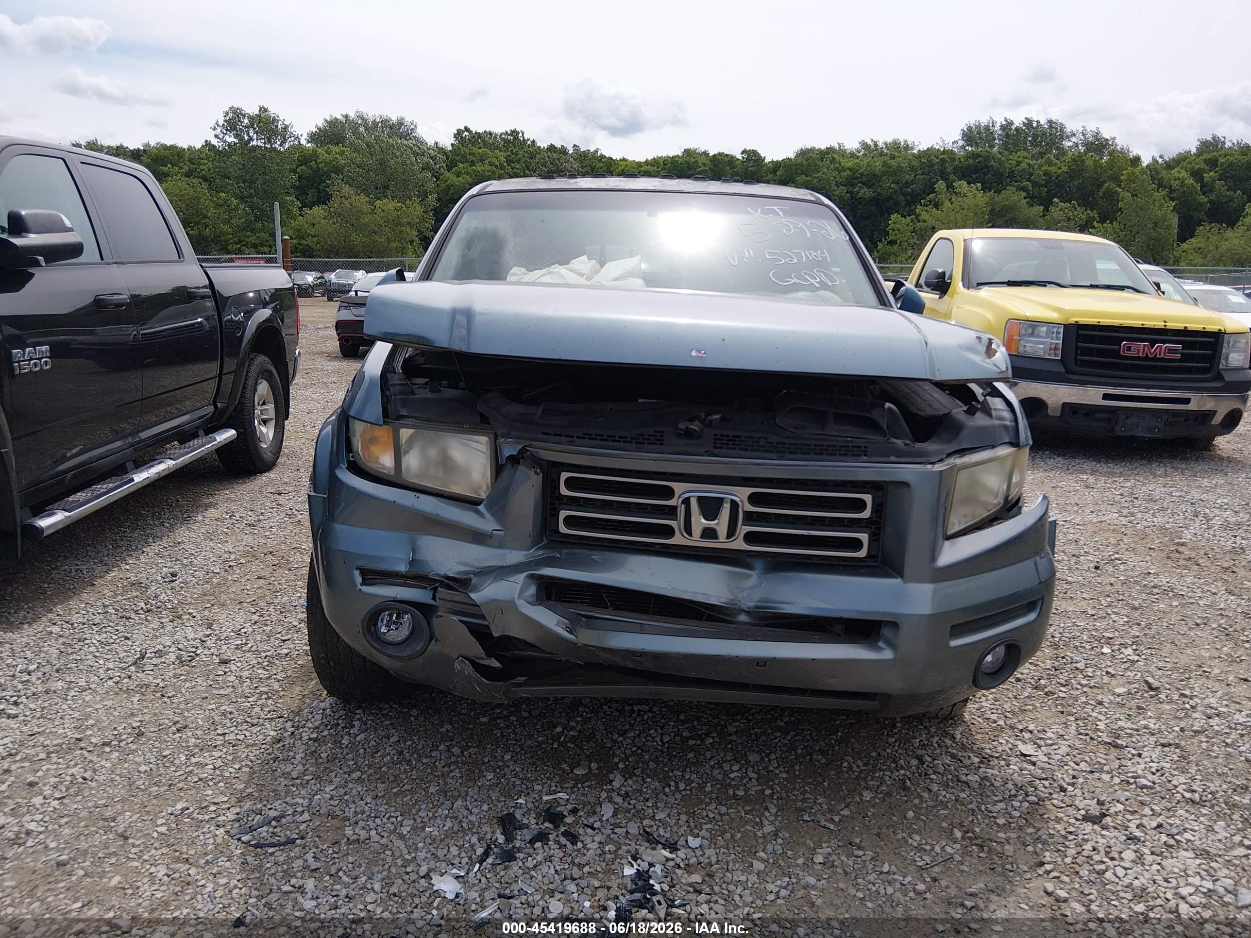 2007 Honda Ridgeline Rtl Light Blue vin: 2HJYK16577H527184