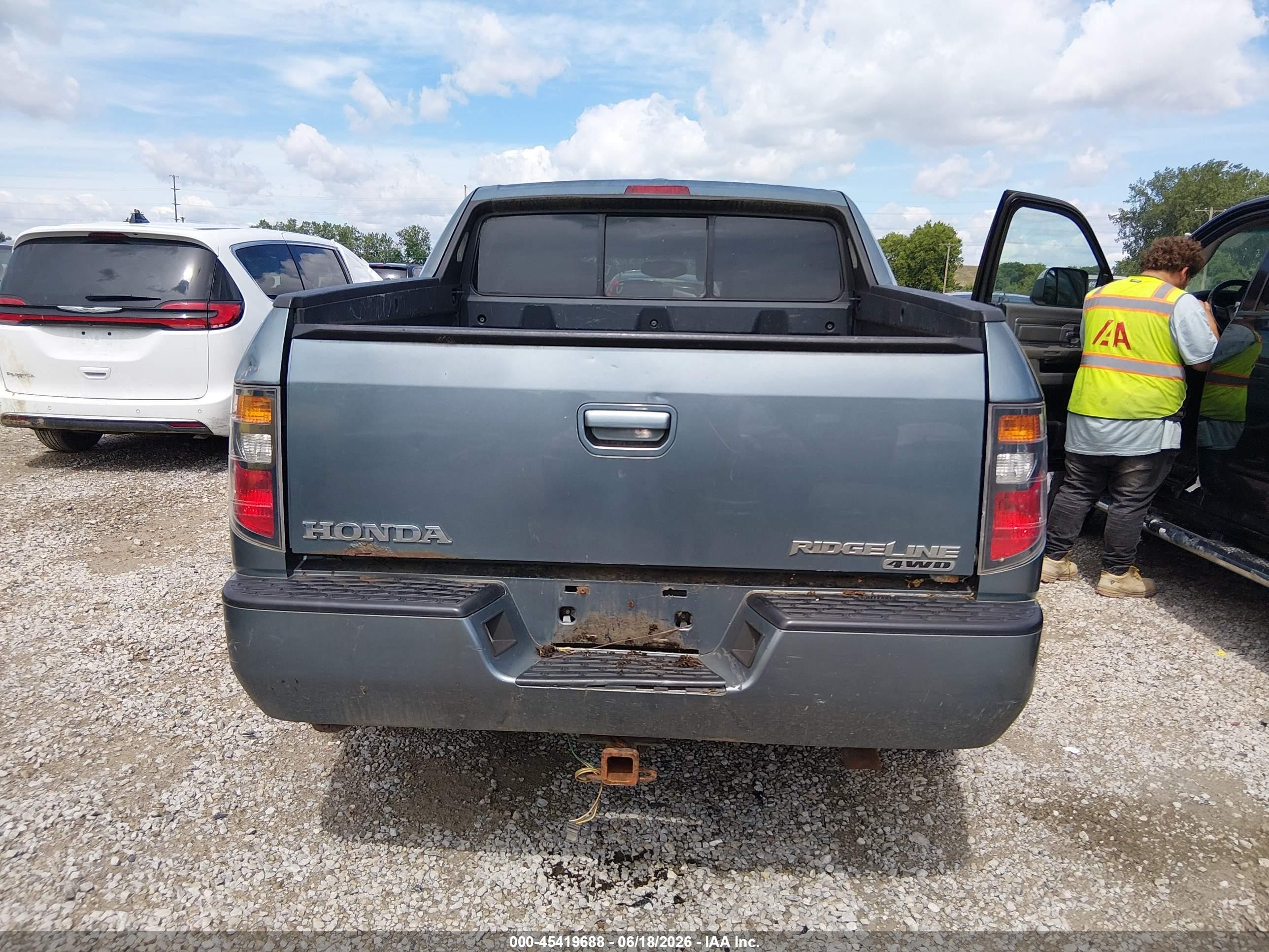 2007 Honda Ridgeline Rtl Light Blue vin: 2HJYK16577H527184