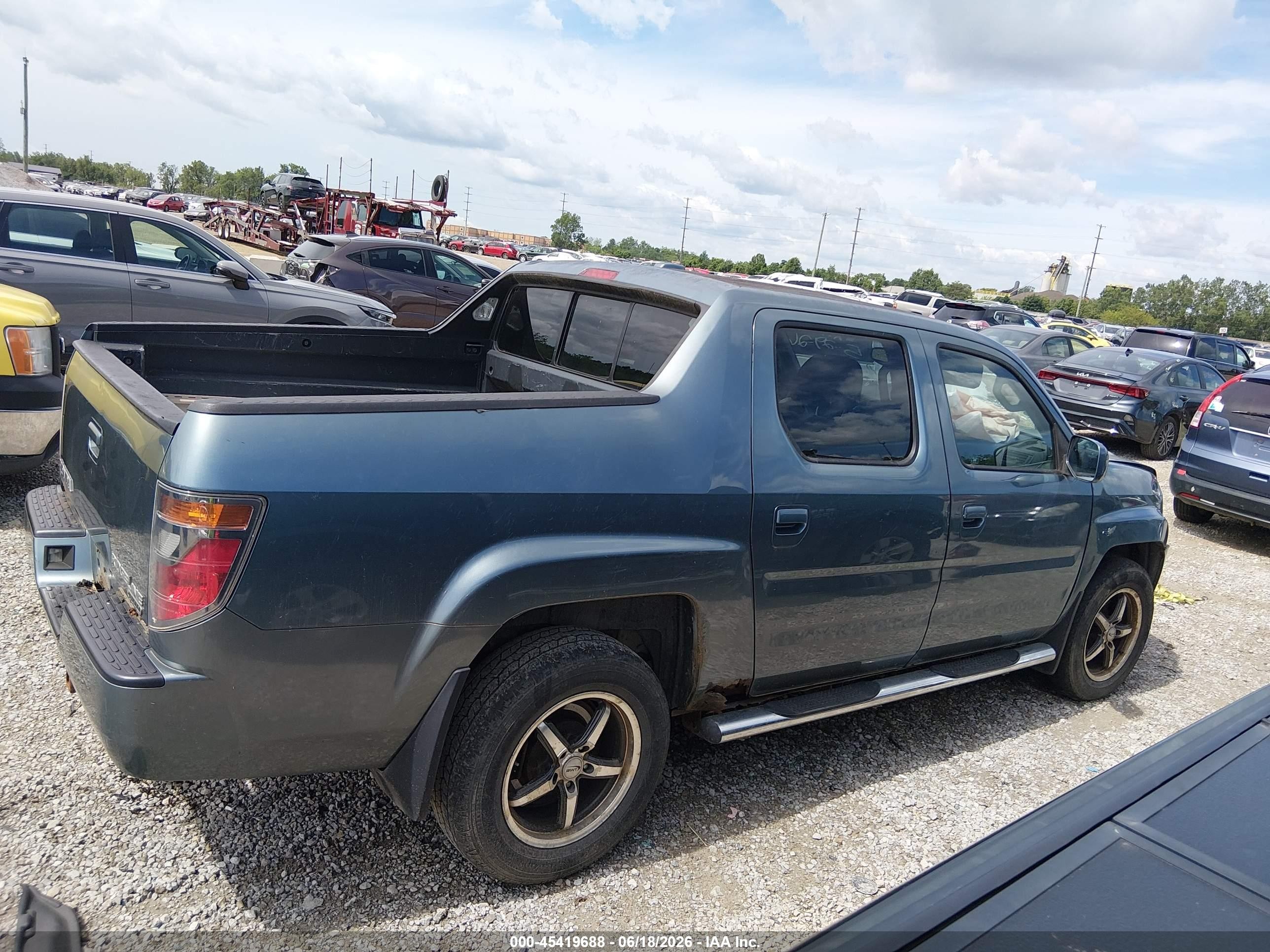 2007 Honda Ridgeline Rtl Light Blue vin: 2HJYK16577H527184