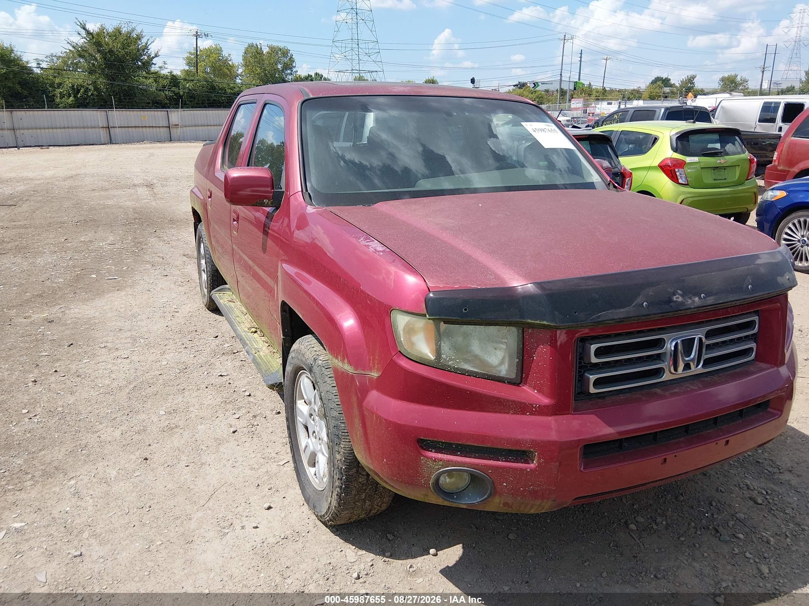 2006 Honda Ridgeline Rtl Maroon vin: 2HJYK16586H521845