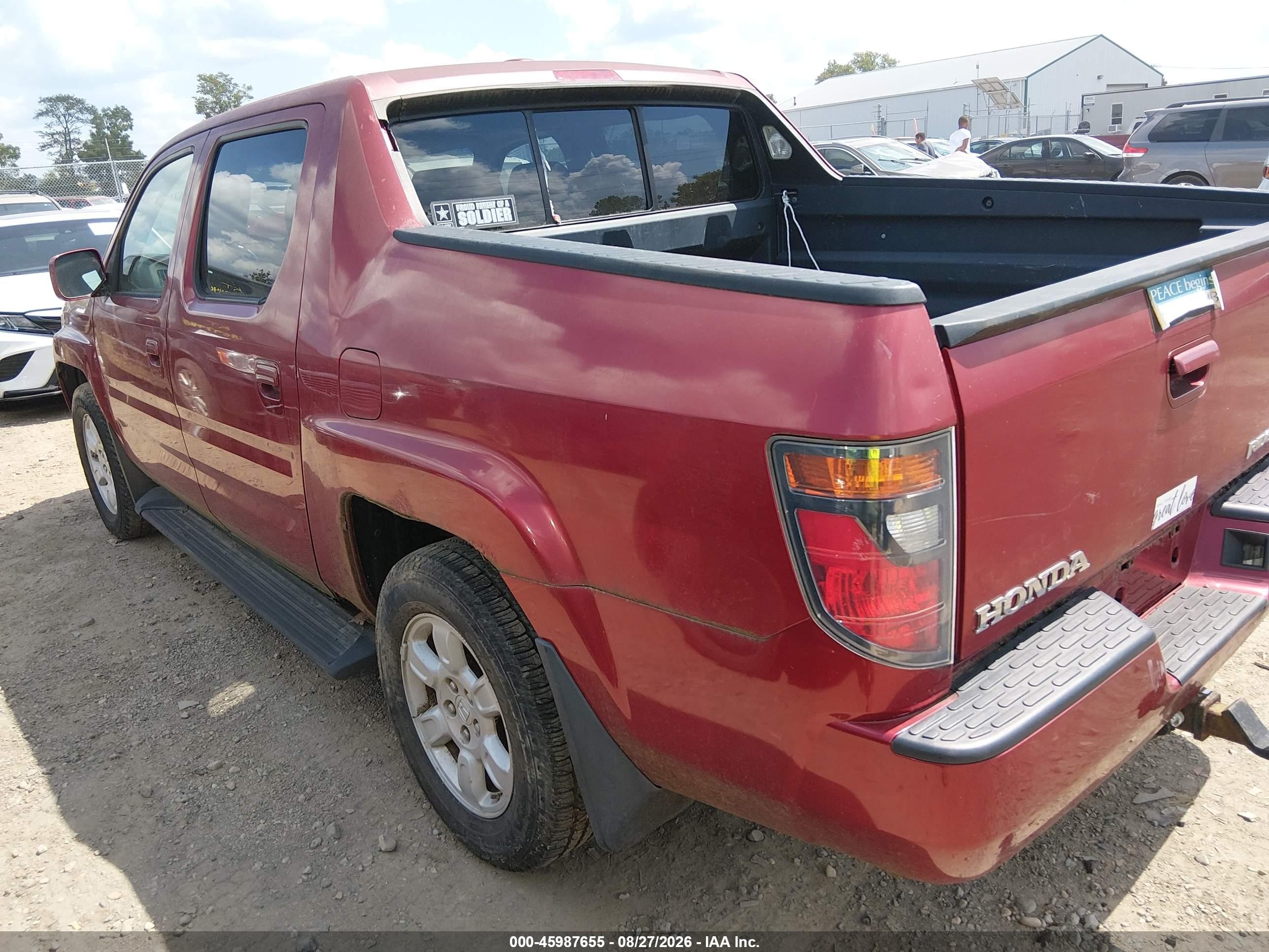 2006 Honda Ridgeline Rtl Maroon vin: 2HJYK16586H521845