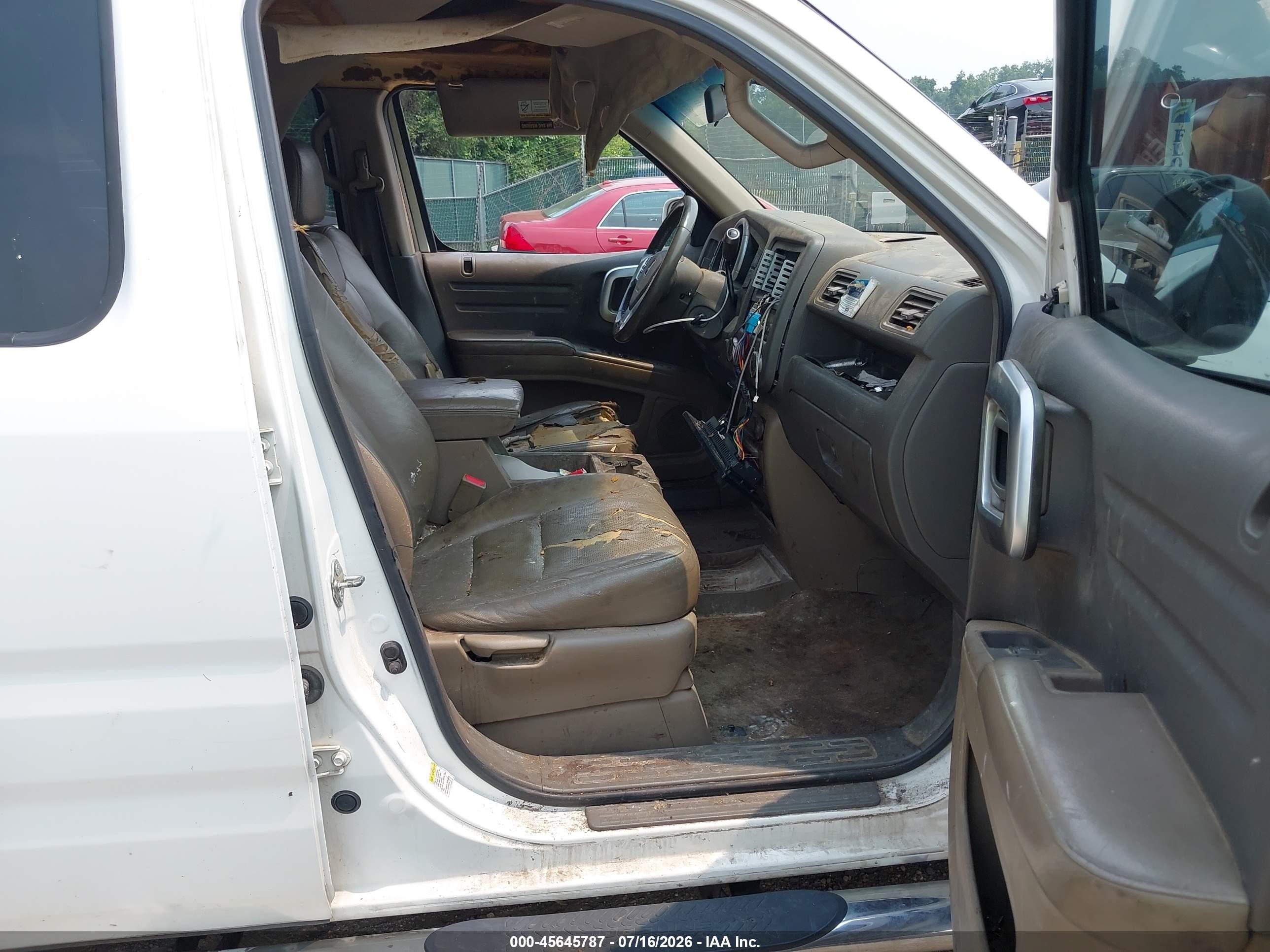 2007 Honda Ridgeline Rtl White vin: 2HJYK16587H506618