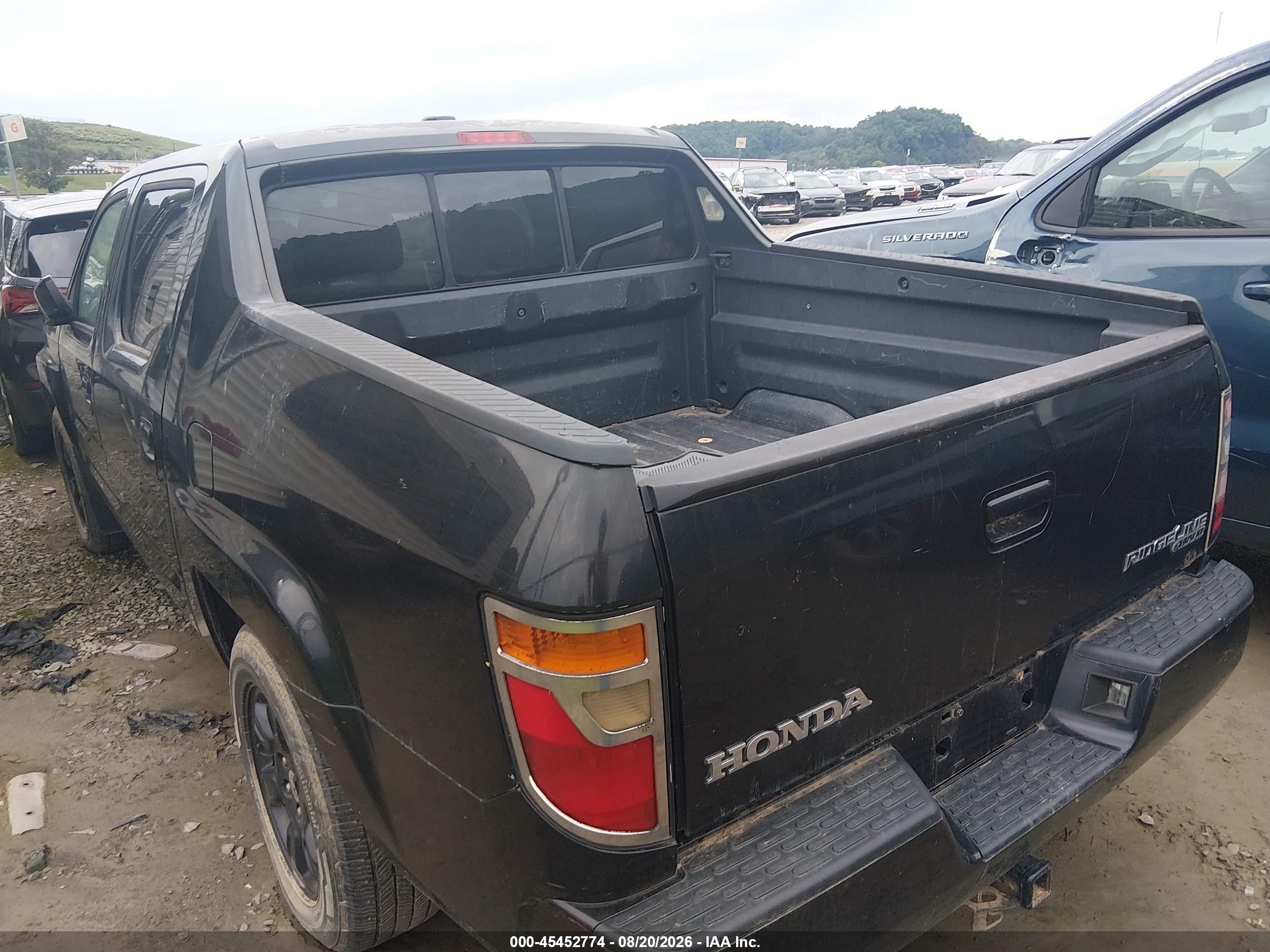 2007 Honda Ridgeline Rtl Black vin: 2HJYK16587H507364