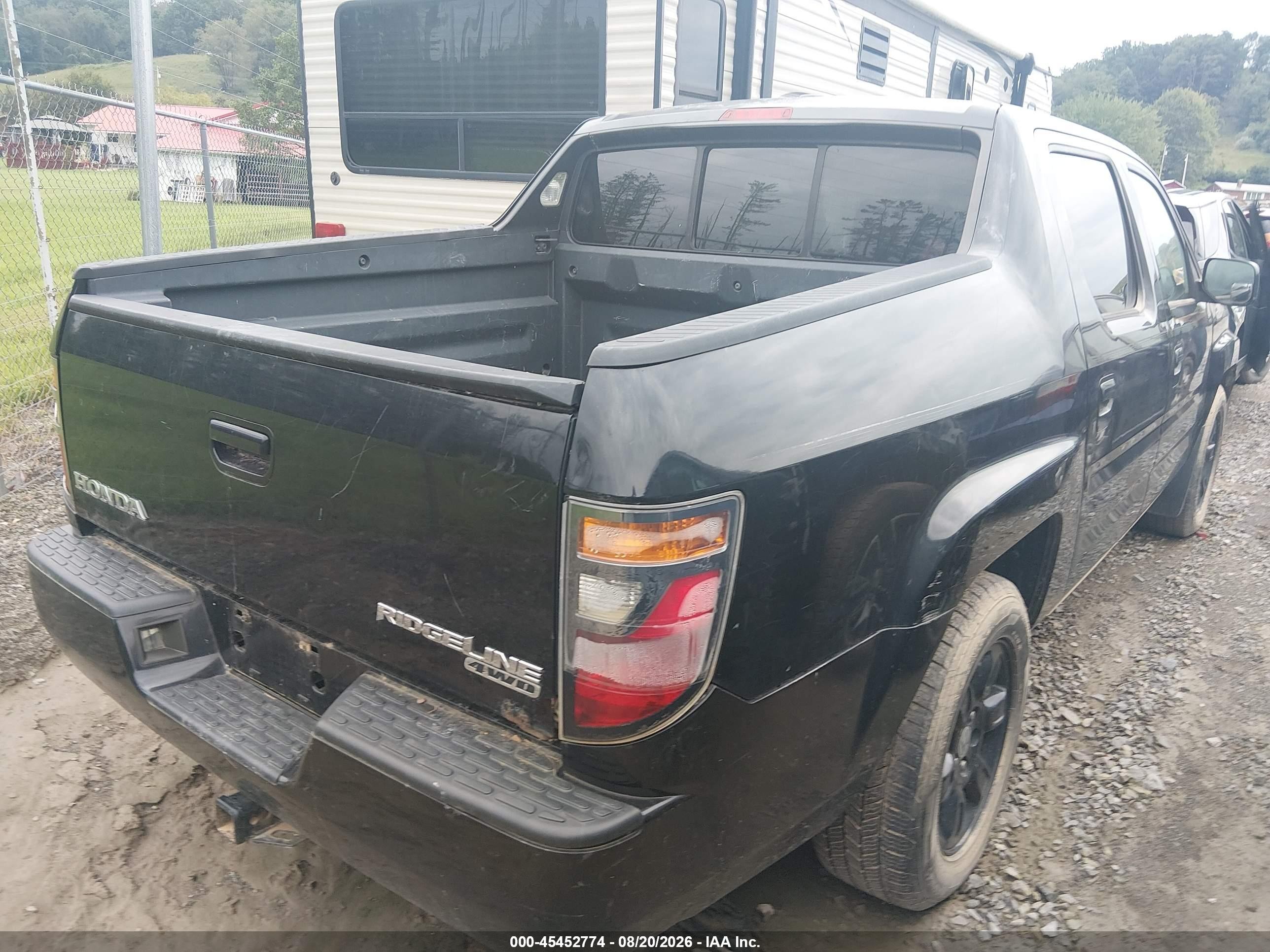 2007 Honda Ridgeline Rtl Black vin: 2HJYK16587H507364
