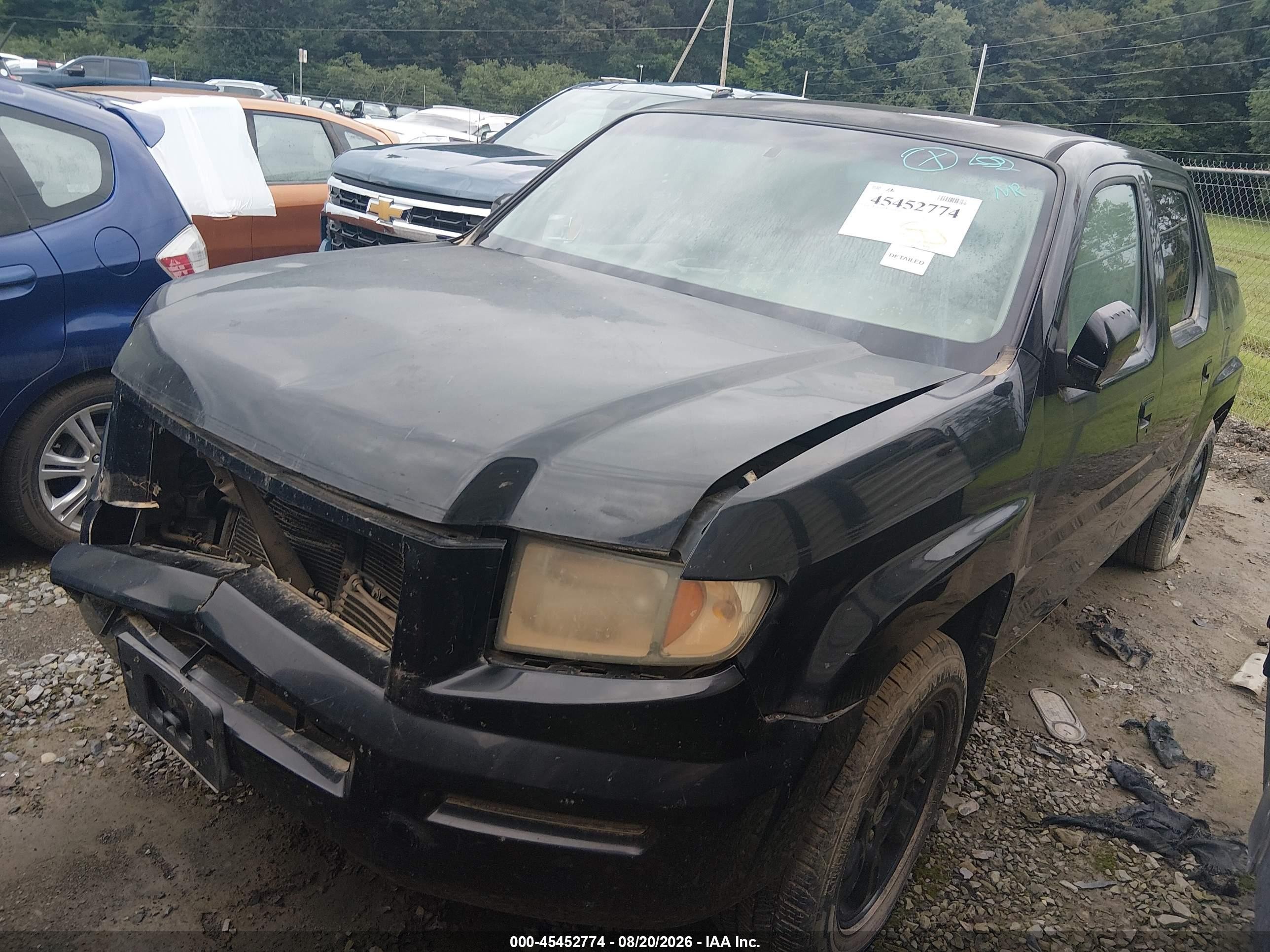 2007 Honda Ridgeline Rtl Black vin: 2HJYK16587H507364