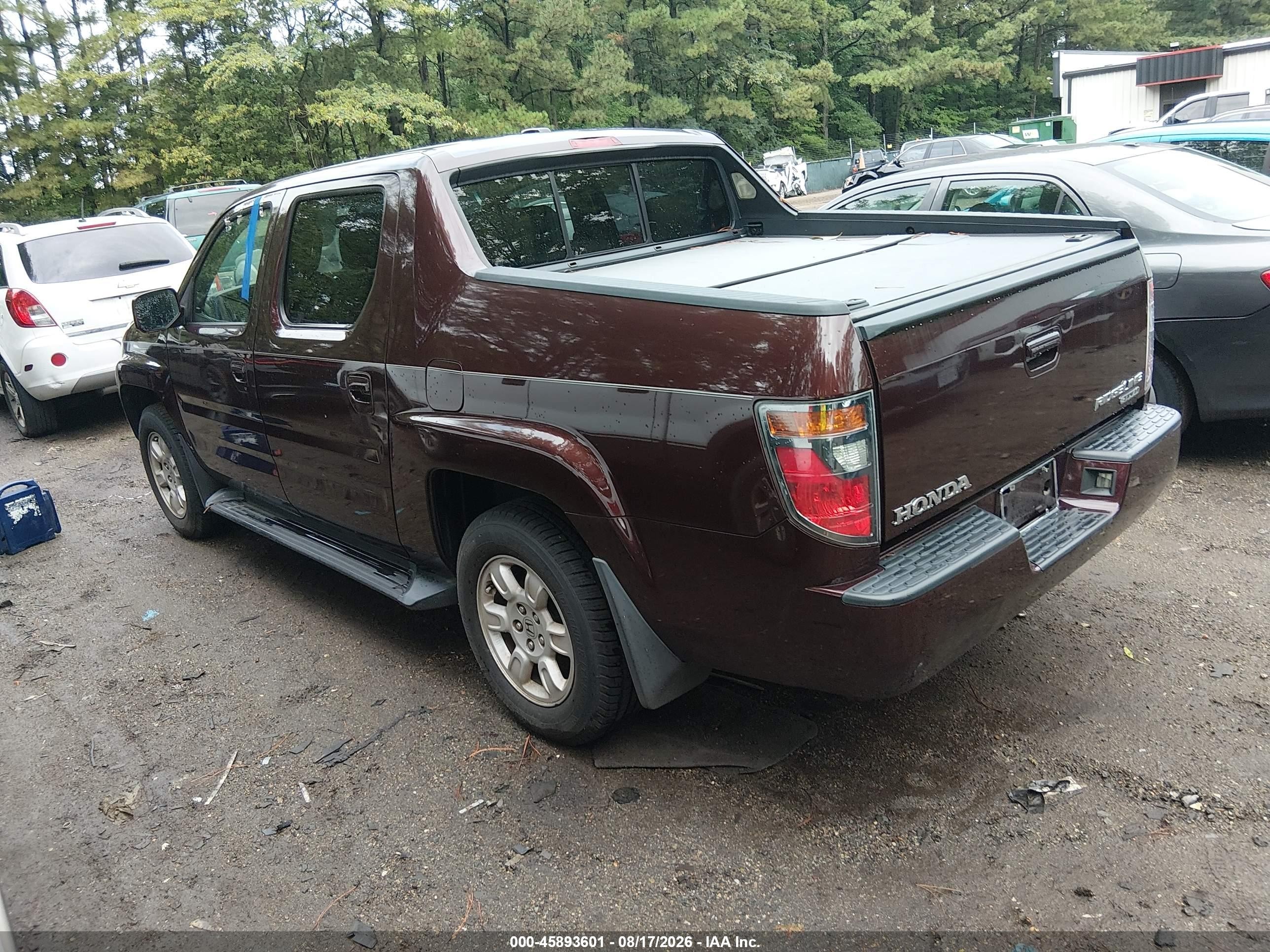 2007 Honda Ridgeline Rtl Maroon vin: 2HJYK16587H516890