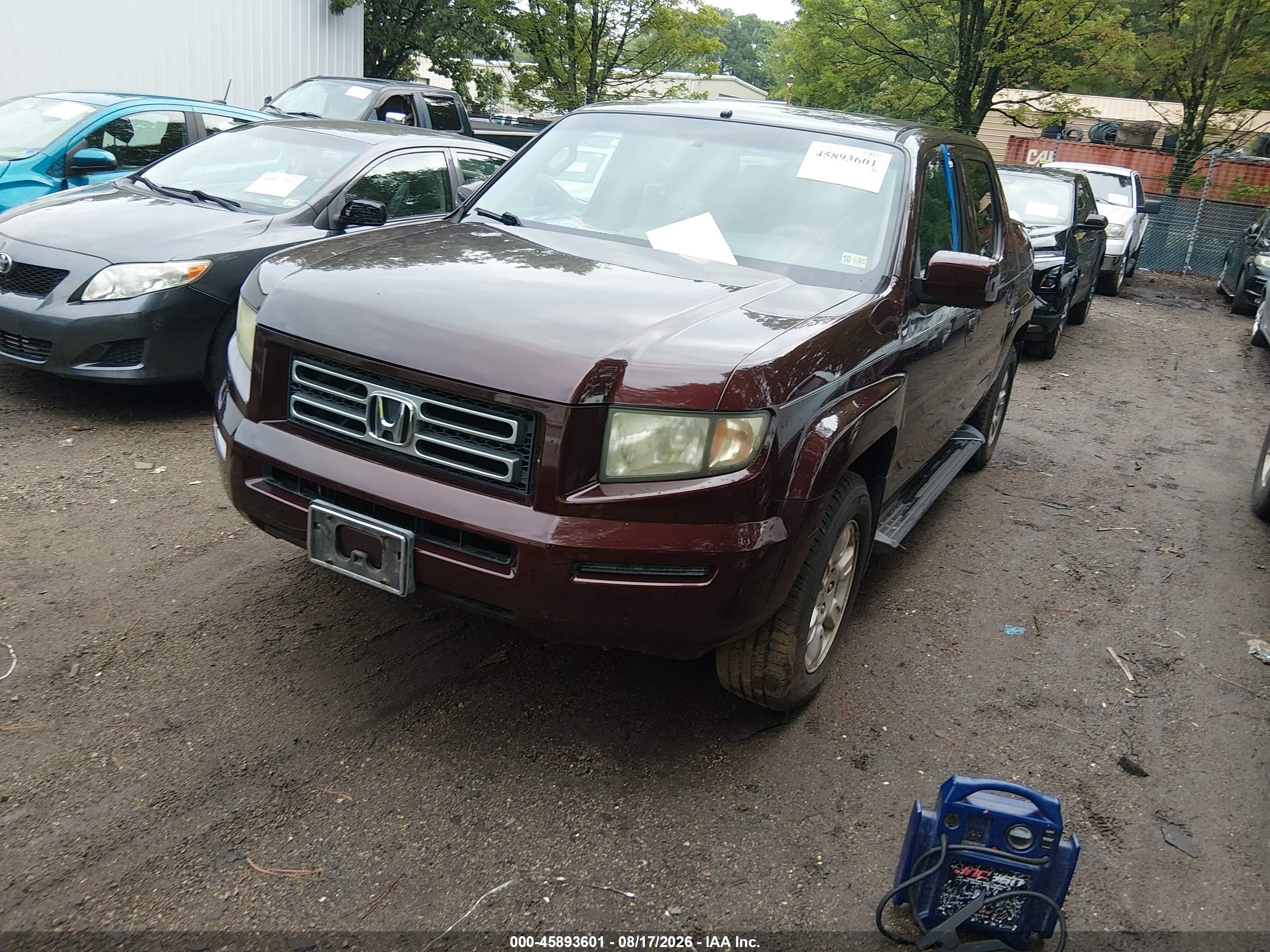 2007 Honda Ridgeline Rtl Maroon vin: 2HJYK16587H516890