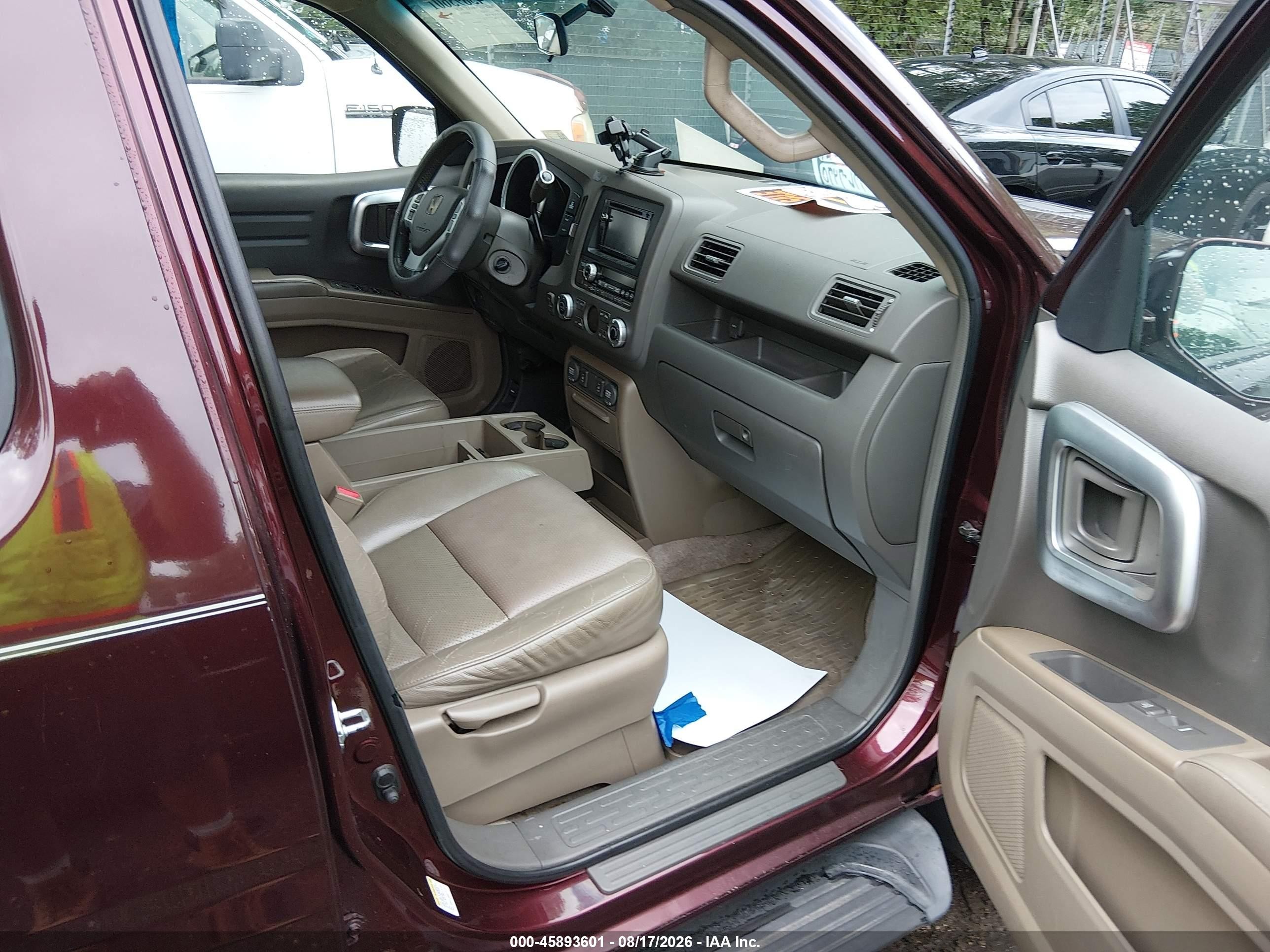 2007 Honda Ridgeline Rtl Maroon vin: 2HJYK16587H516890