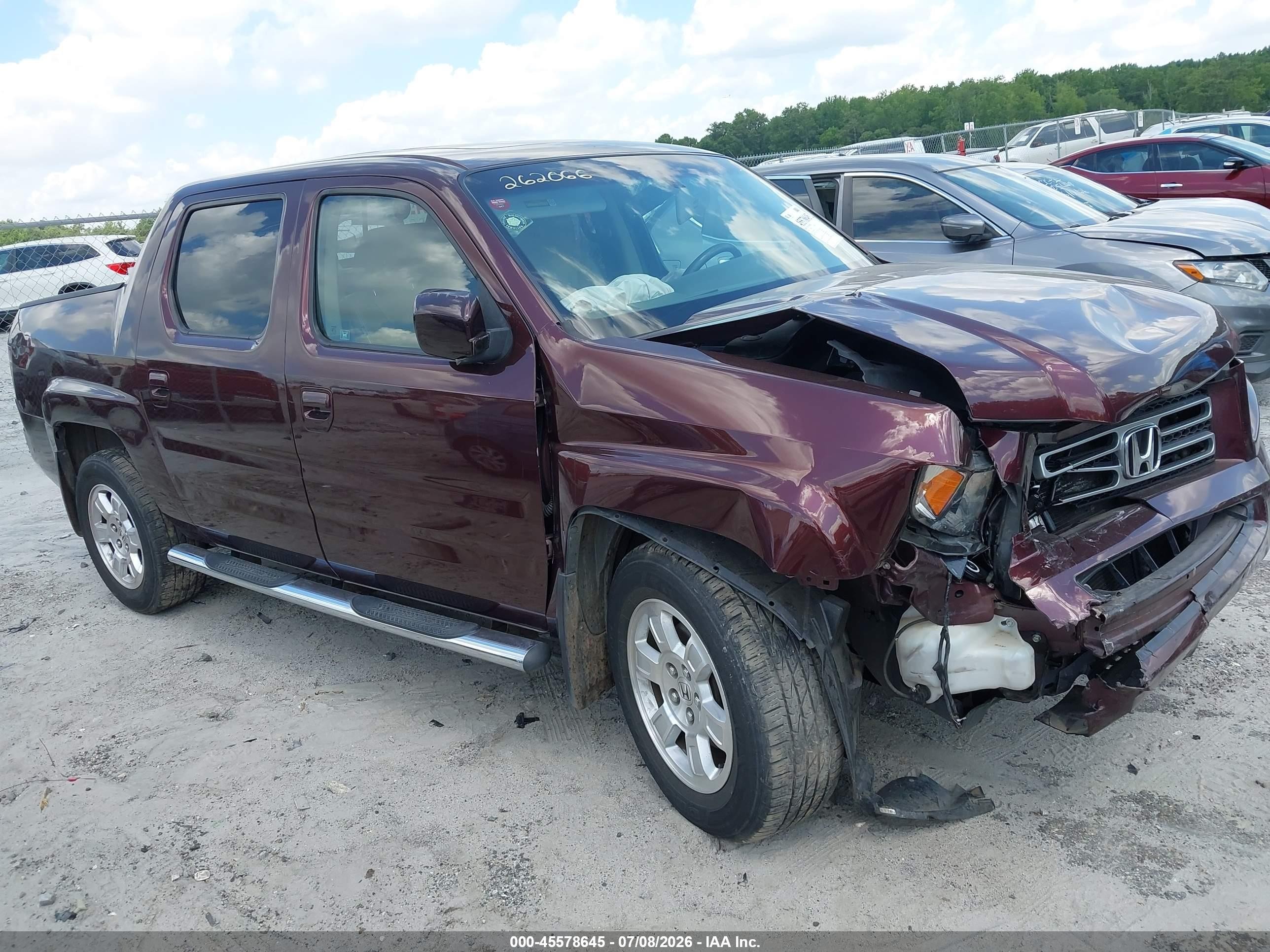 2008 Honda Ridgeline Rtl Бордовый vin: 2HJYK16588H537885