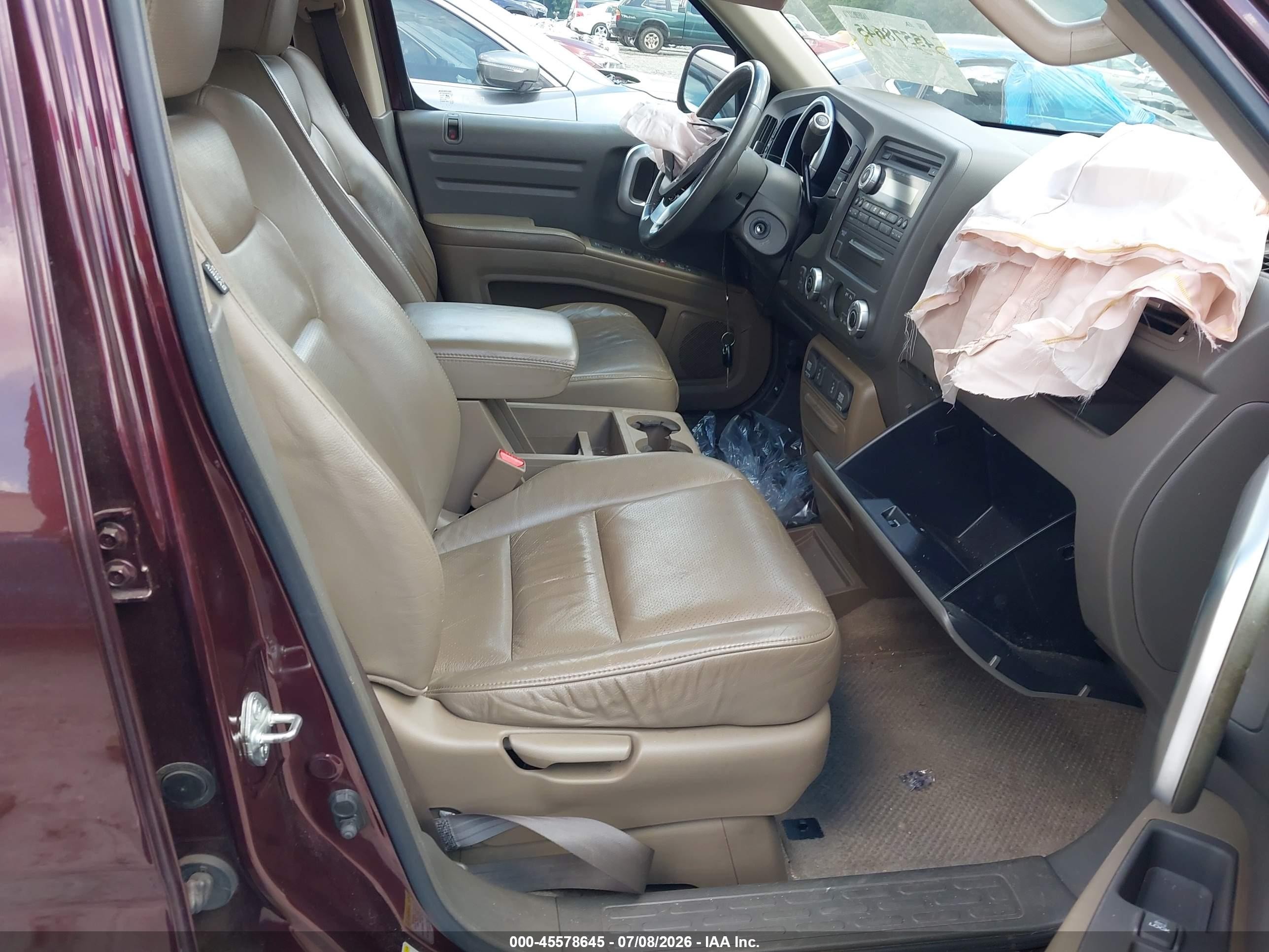 2008 Honda Ridgeline Rtl Burgundy vin: 2HJYK16588H537885