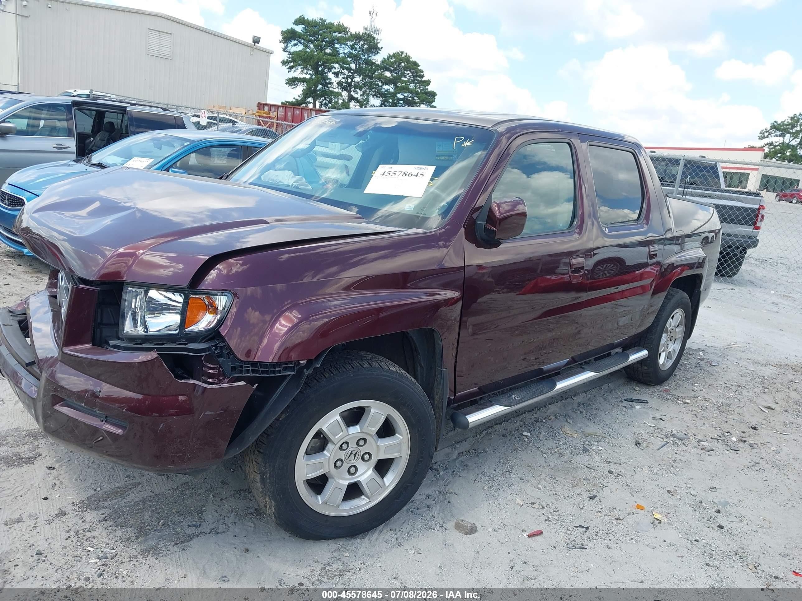 2008 Honda Ridgeline Rtl Burgundy vin: 2HJYK16588H537885