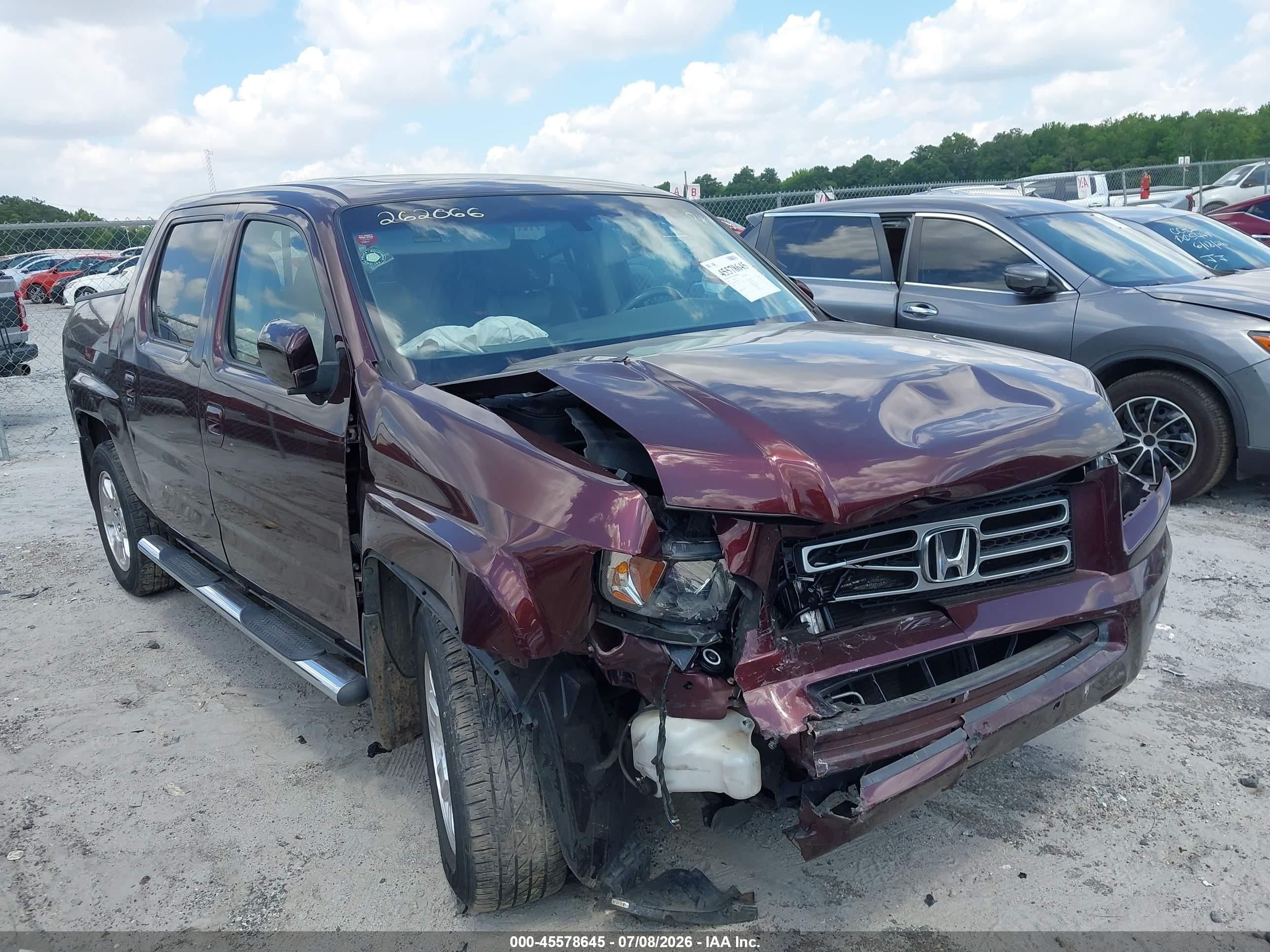 2008 Honda Ridgeline Rtl Burgundy vin: 2HJYK16588H537885